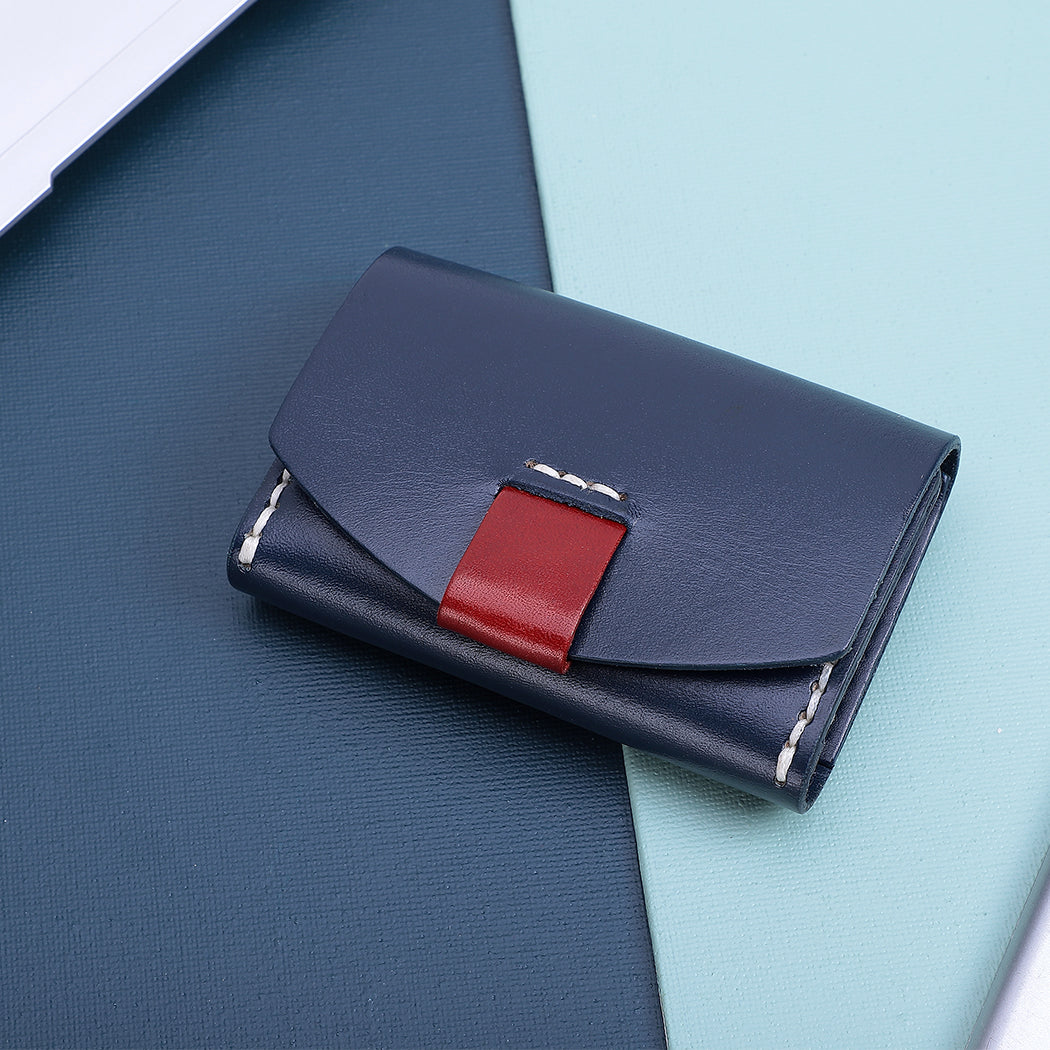 Hand Stitched Genuine Leather Trifold Wallet for Women - Slim RFID Blocking Credit Card Holder - Perfect for Everyday Use, Travel & Gifting