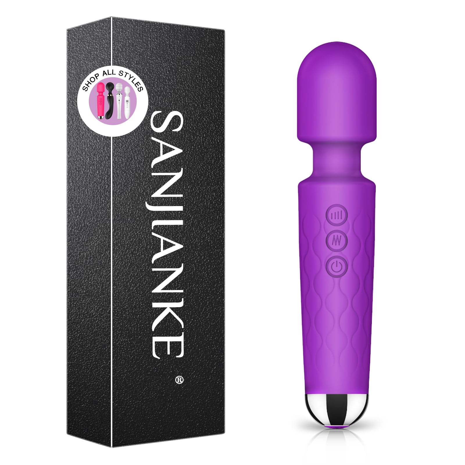 8-Speed G Spot Vibrator Wand with 20 Patterns - Powerful Clitoral Stimulator for Women, Couples Adult Sex Toy - Purple - Perfect for Solo Play & Romantic Nights