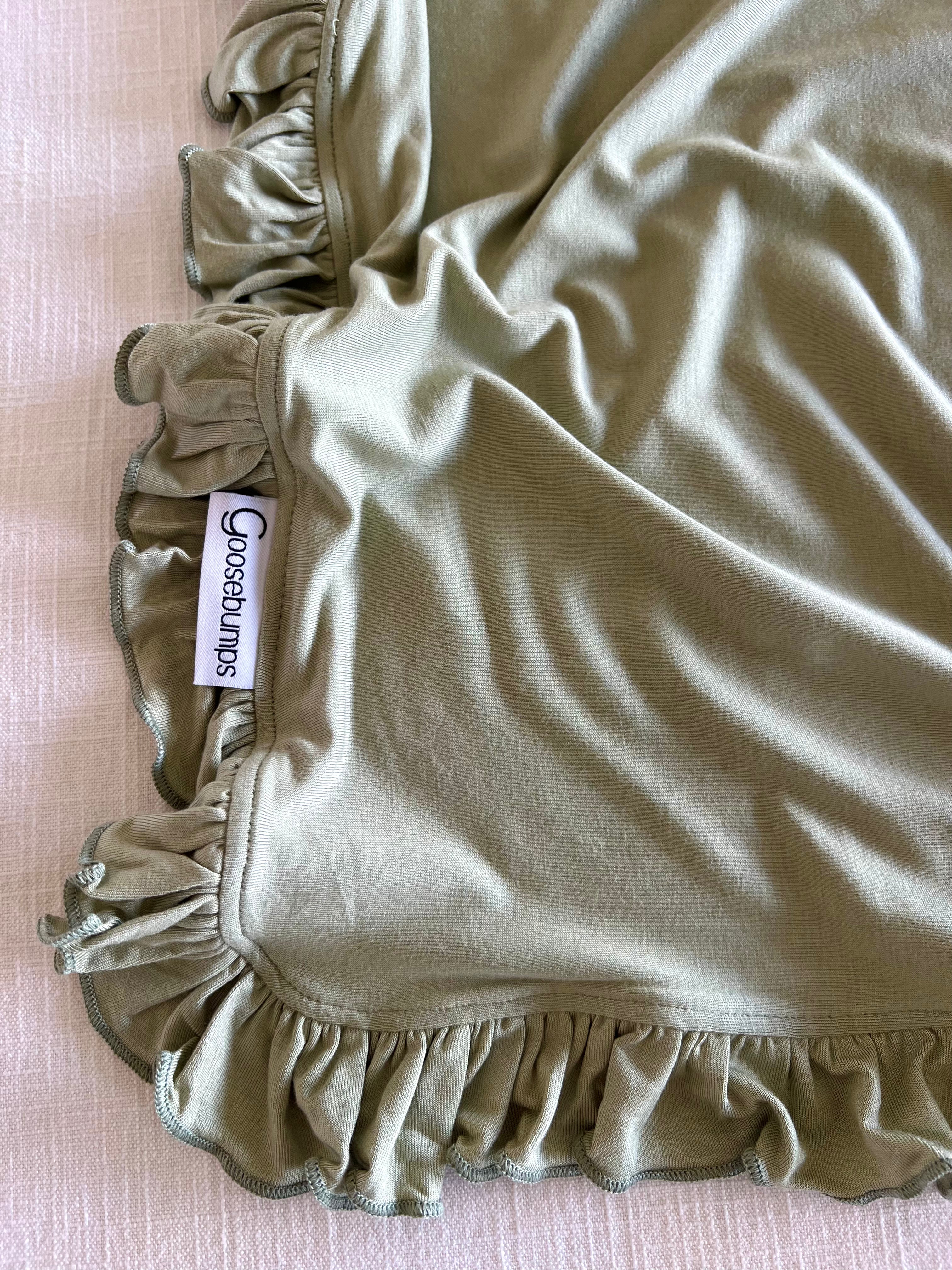 Sage Green Adult Ruffle Dress - Elegant & Comfortable for Parties, Weddings & Special Occasions