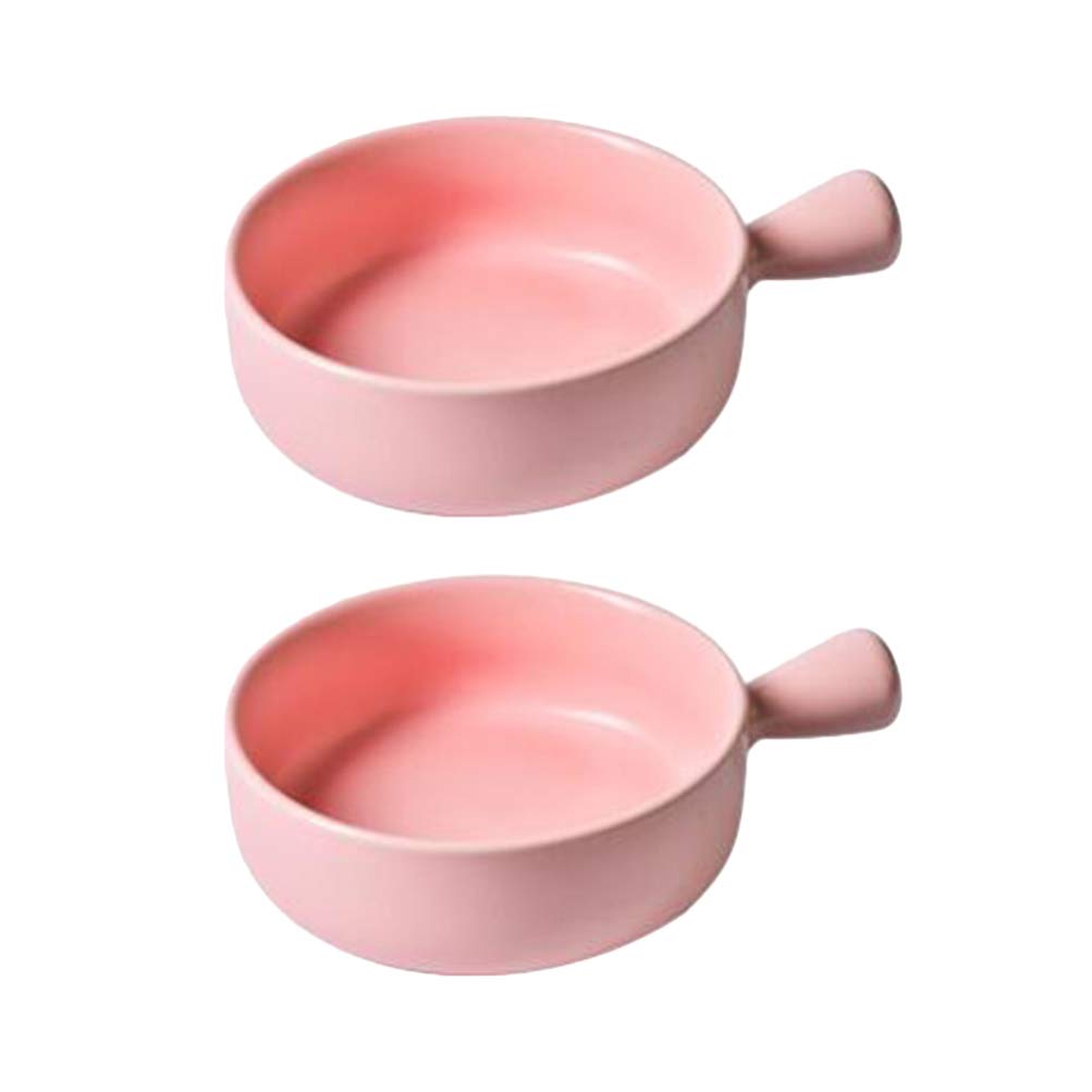 YARDWE 2-Piece Ceramic Milk Pot Set - Enamel Saucepan with Handle for Cooking, Baby Food, Steak, Eggs, Fried Rice & Oatmeal - Perfect for Kitchen, Camping & Dorm Use