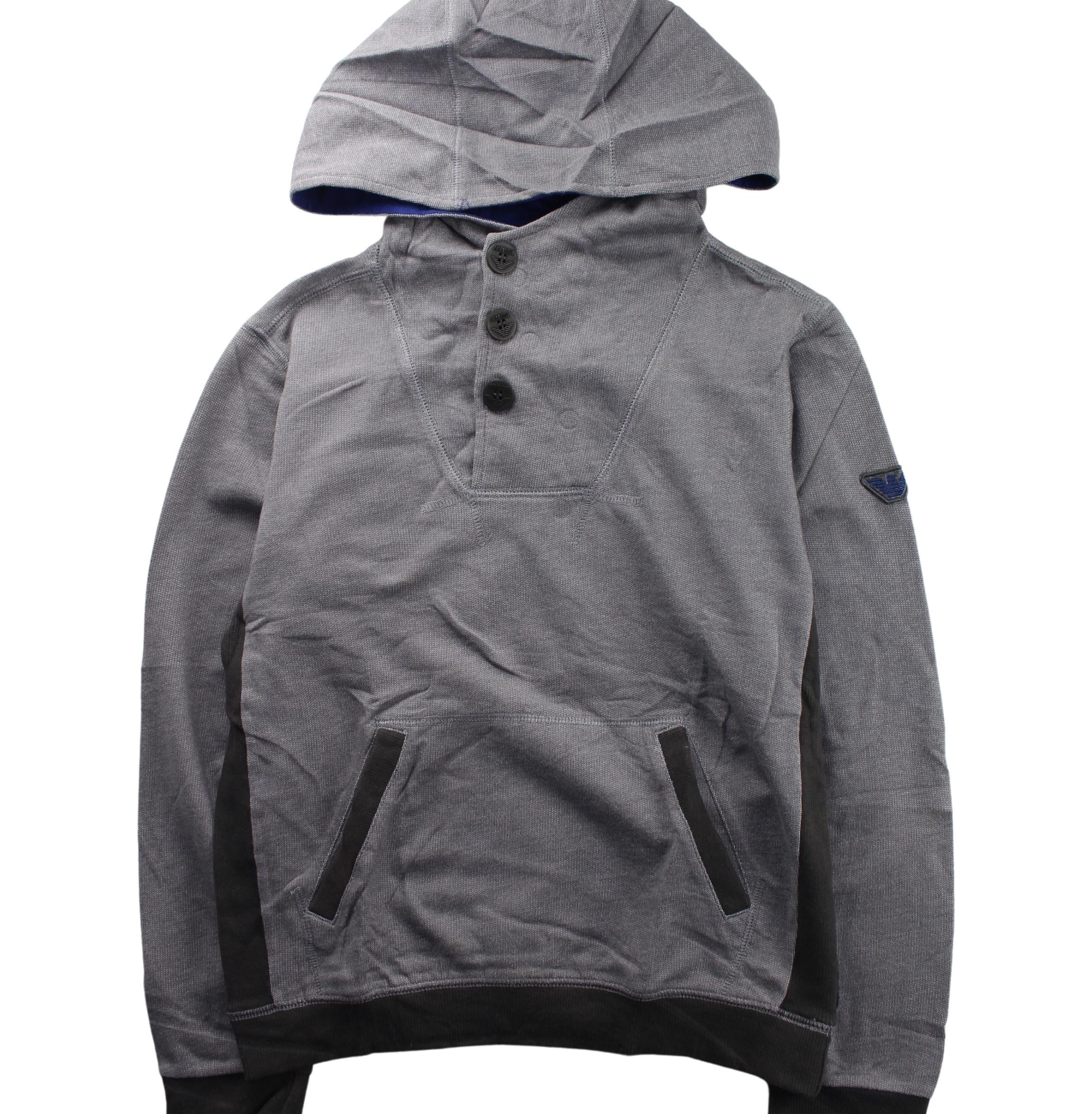 Armani Buttoned Sweatshirt for Boys Age 12 - Premium Cotton Blend Pullover with Logo Detail - Perfect for School, Casual Outings and Everyday Wear