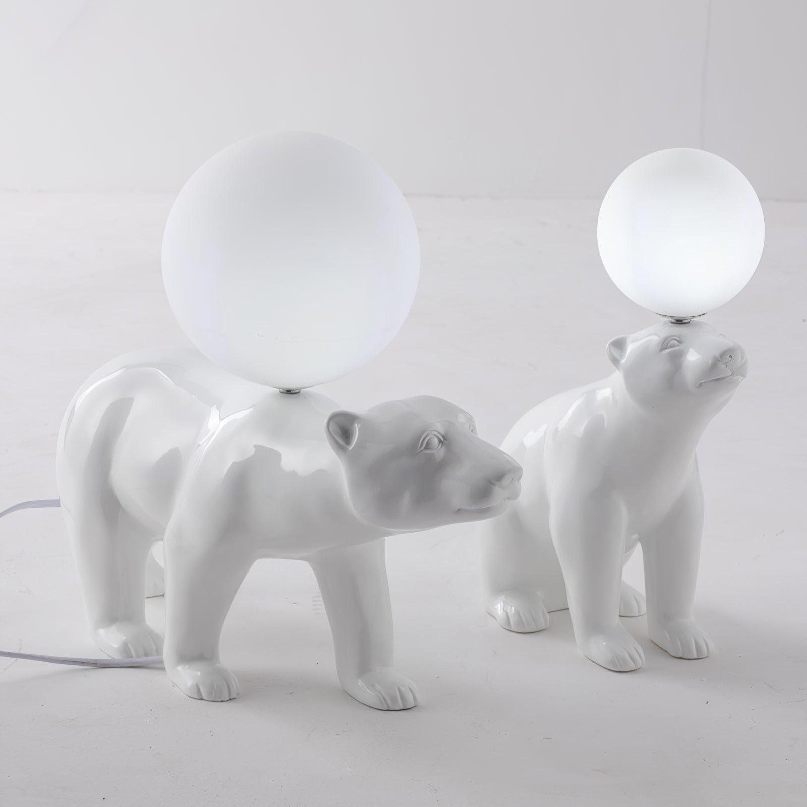 Polar Bear Table Lamp - Cute & Modern Night Light for Kids Room, Nursery, or Bedroom Decor - Perfect for Reading, Relaxing, and Creating Cozy Atmosphere