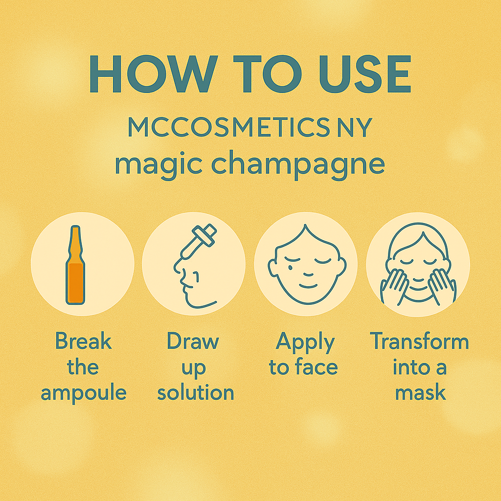 MCCOSMETICS NY Magic Champagne Treatment - Triple Action Brightening & Firming Peel Kit for Glowing Skin | At-Home Facial & Anti-Aging Skincare Solution