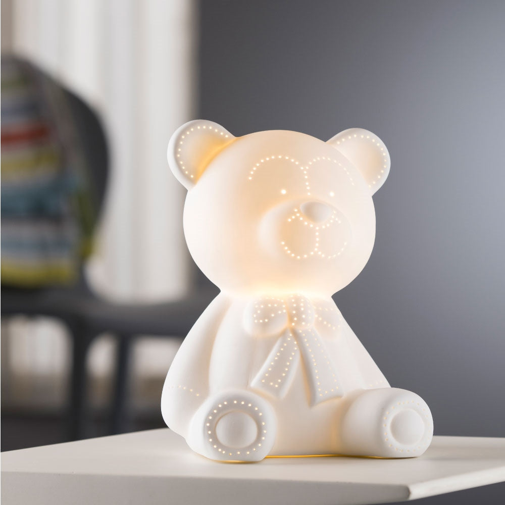 Belleek Living Teddy Bear Night Light - Cute & Cozy Nursery Decor for Kids' Bedroom, Baby Shower Gift, Children's Room Lighting