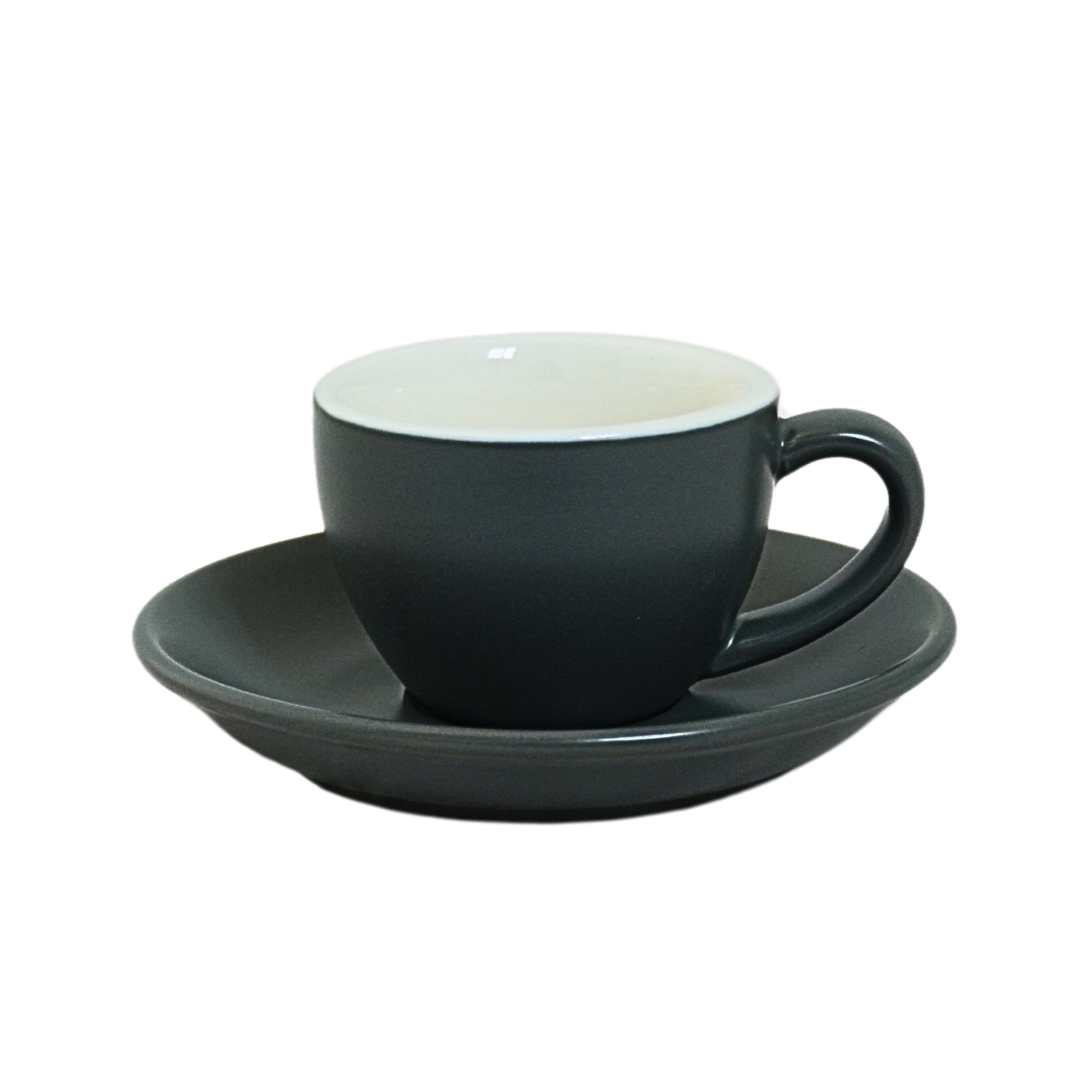 Premium Espresso Cup & Saucer Set - 80ml (2.7oz) Porcelain Coffee Cups with Elegant Design - Perfect for Home, Office, and Cafe Use