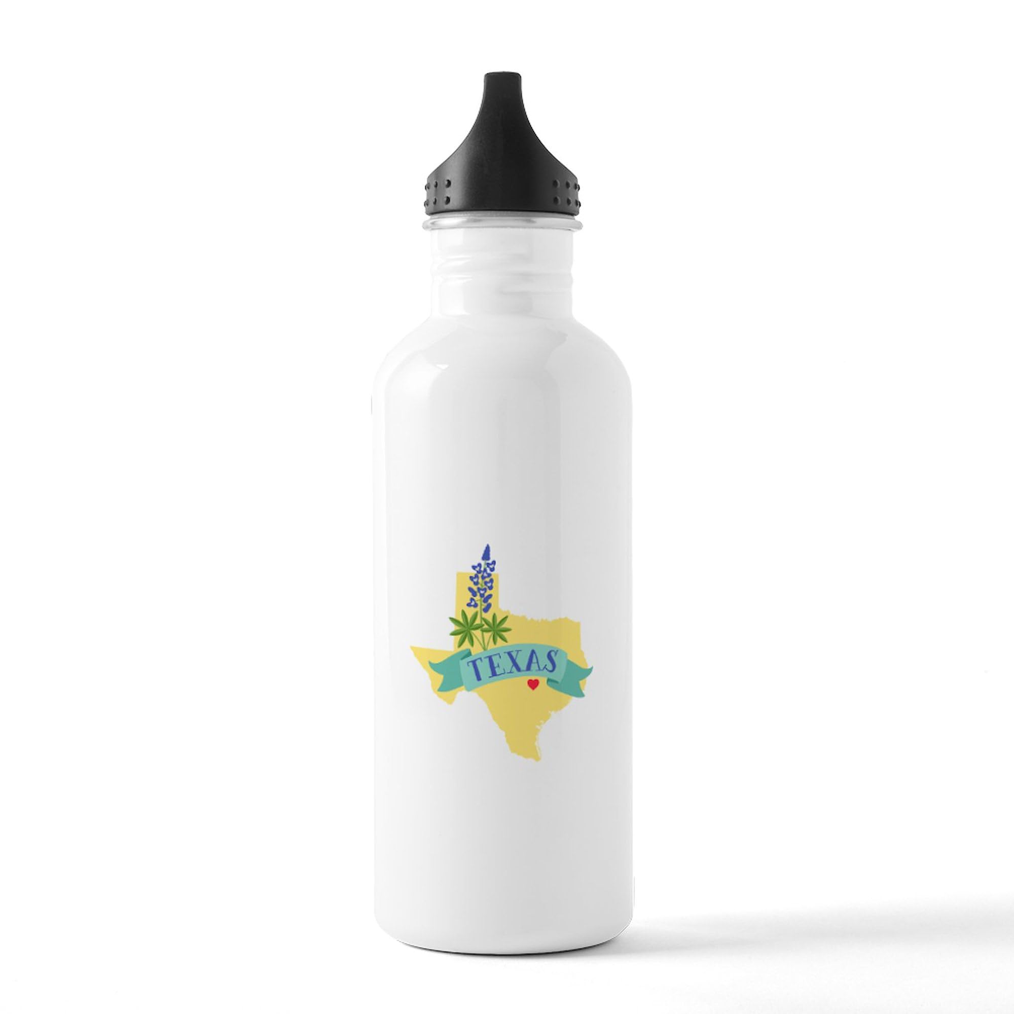 Texas State Outline Bluebonnet Flower Stainless Steel Water Bottle 1.0L (34 oz) - Insulated, Leakproof & BPA-Free - Perfect for Hiking, Gym & Outdoor Activities