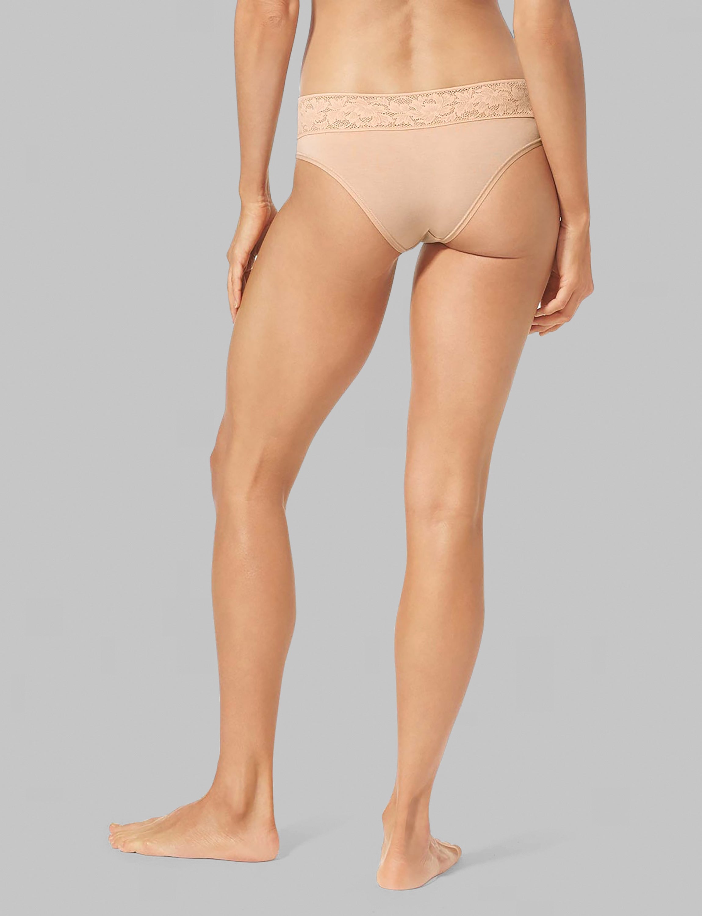 Women's Second Skin Cheeky Underwear - Lace Waist High Comfort Seamless Panties for Everyday Wear & Special Occasions
