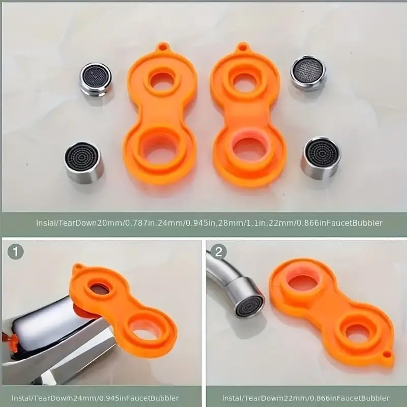 Finzatik Faucet Aerator Removal Wrench - Faucet Bubbler & Aerator Tool for Bathroom, Kitchen Sink & Tap - Plumber's Installation & Loosening Wrench for Easy Faucet Maintenance (Perfect for DIY Home Repairs & Professional Plumbing)