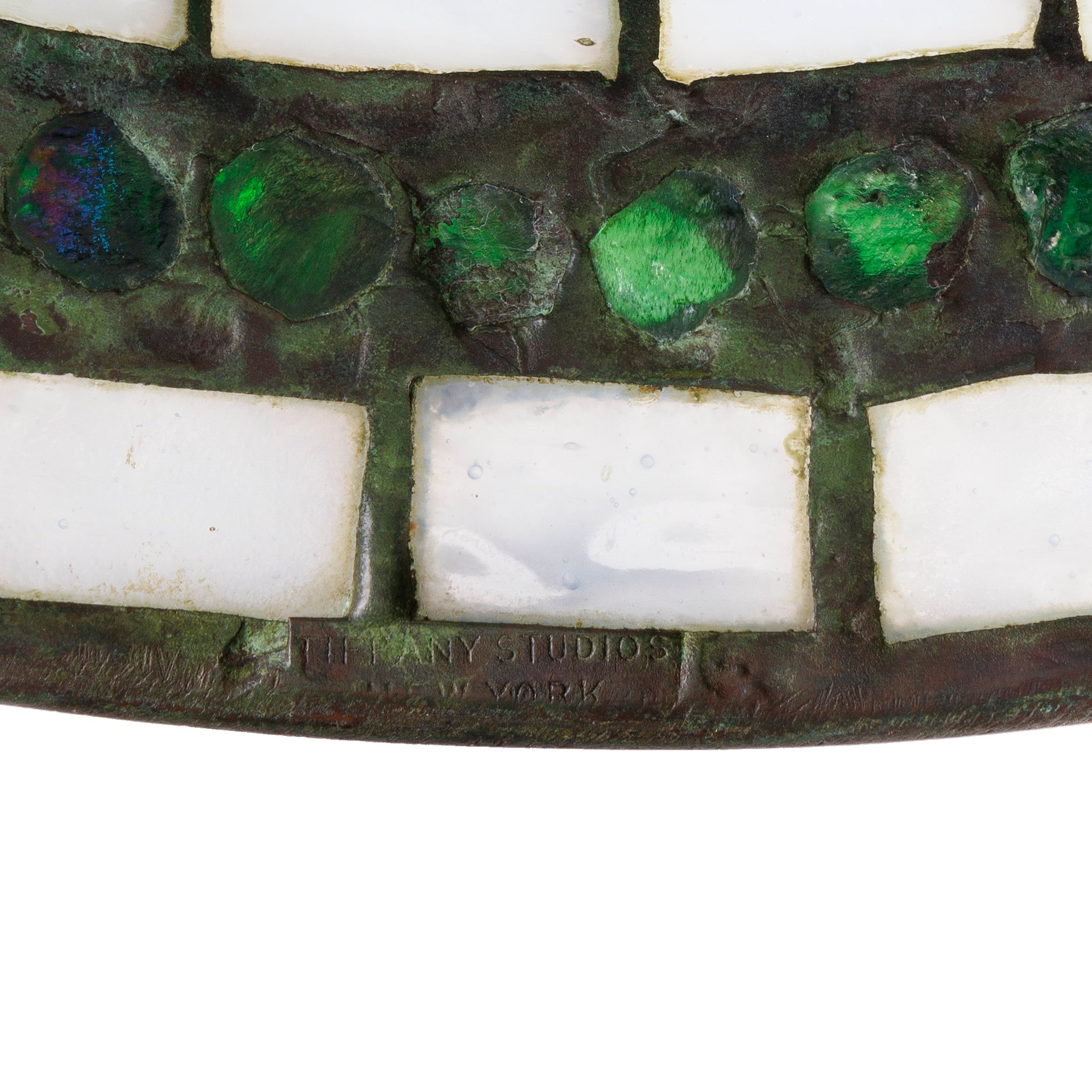 Tiffany Studios New York Gentian Flared Table Lamp - Antique Stained Glass Lamp for Home Decor, Living Room, Bedroom & Office Lighting