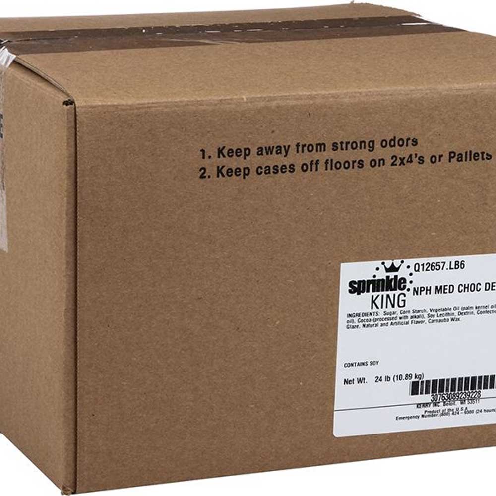 Sprinkle King Non-Hydrogenated Medium Chocolate Decorettes - 6 Pound Bulk Pack (4 Bags) - Perfect for Baking, Cupcake Decorating & Dessert Toppings