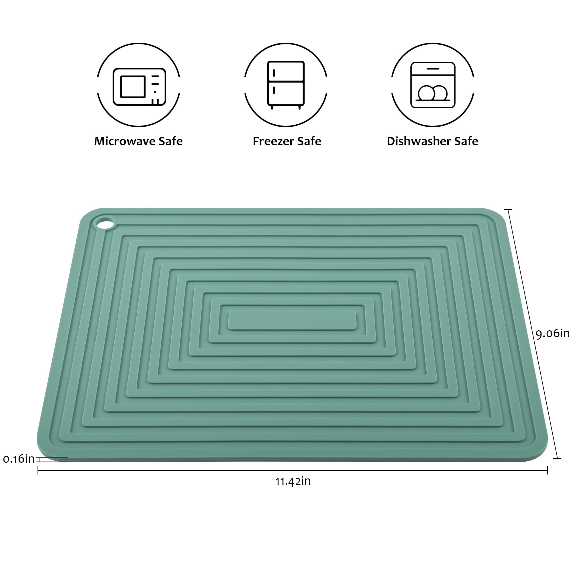 Smithcraft Silicone Trivets Set of 2 - Heat Resistant Hot Pads for Pots, Pans & Dishes - Flexible Kitchen Counter Mat & Table Trivet - Durable & Versatile for Cooking, Baking & Serving - Teal Color