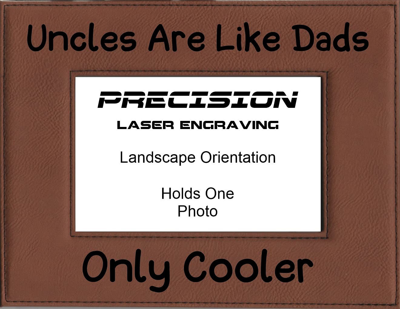Personalized Engraved Leatherette Picture Frame - Unique Gift for Uncle, Dad & Cool Father Figures - Perfect for Birthdays, Father's Day & Family Keepsakes