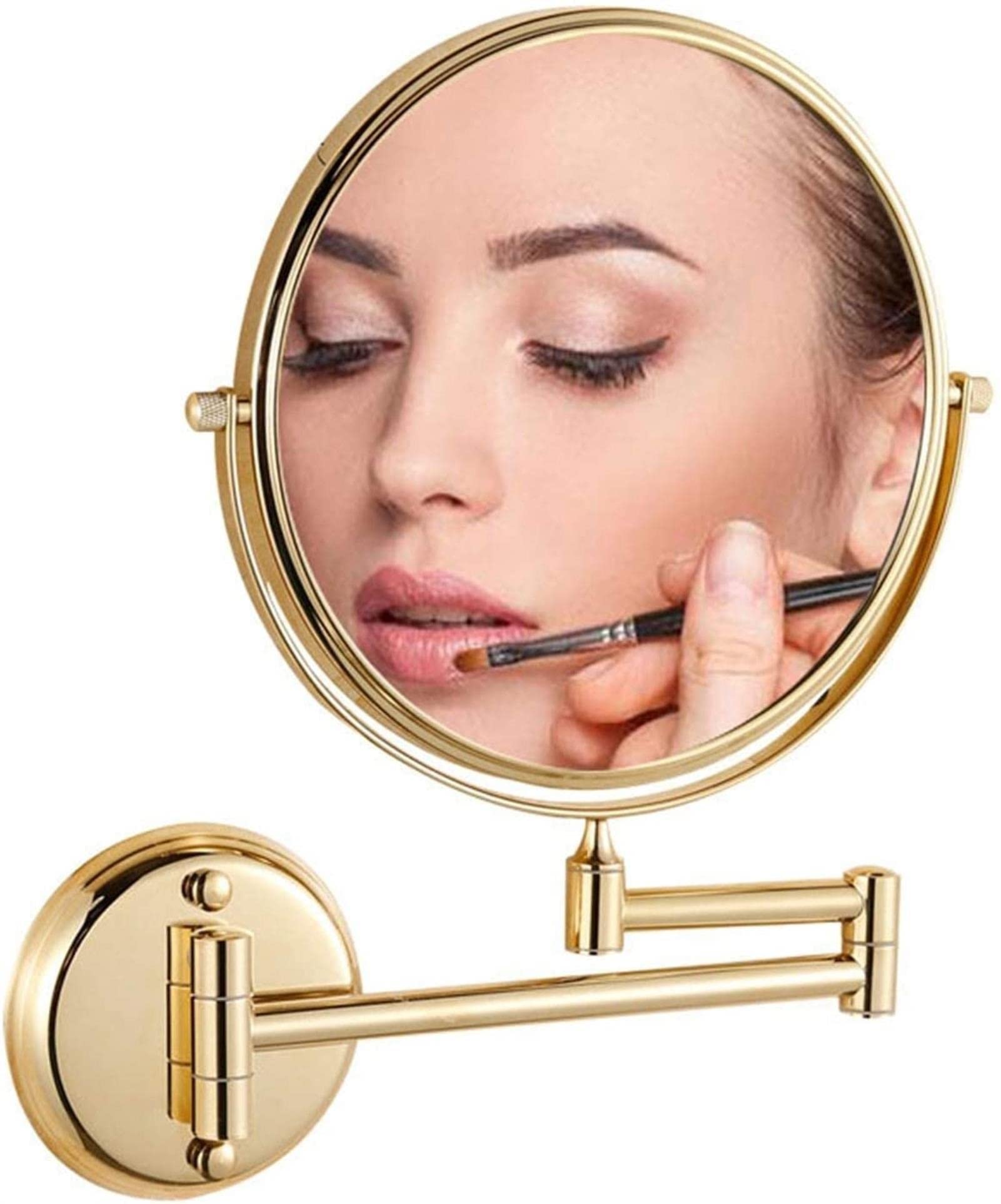 LADYG Wall Mounted Makeup Mirror with 3X Magnification - Dual-Sided Vanity Mirror, 360° Rotation, Round Bathroom Mirror (Black Bronze, 6 Inch) - Perfect for Makeup Application, Skincare Routine & Bathroom Decor