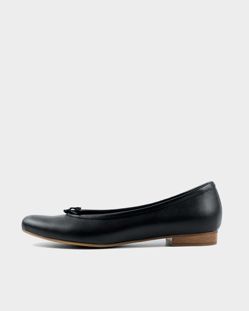 Bohema Audrey Ballerina Flats in Black Grape Leather - Elegant Women's Ballet Shoes for Work, Date Night & Casual Outfits