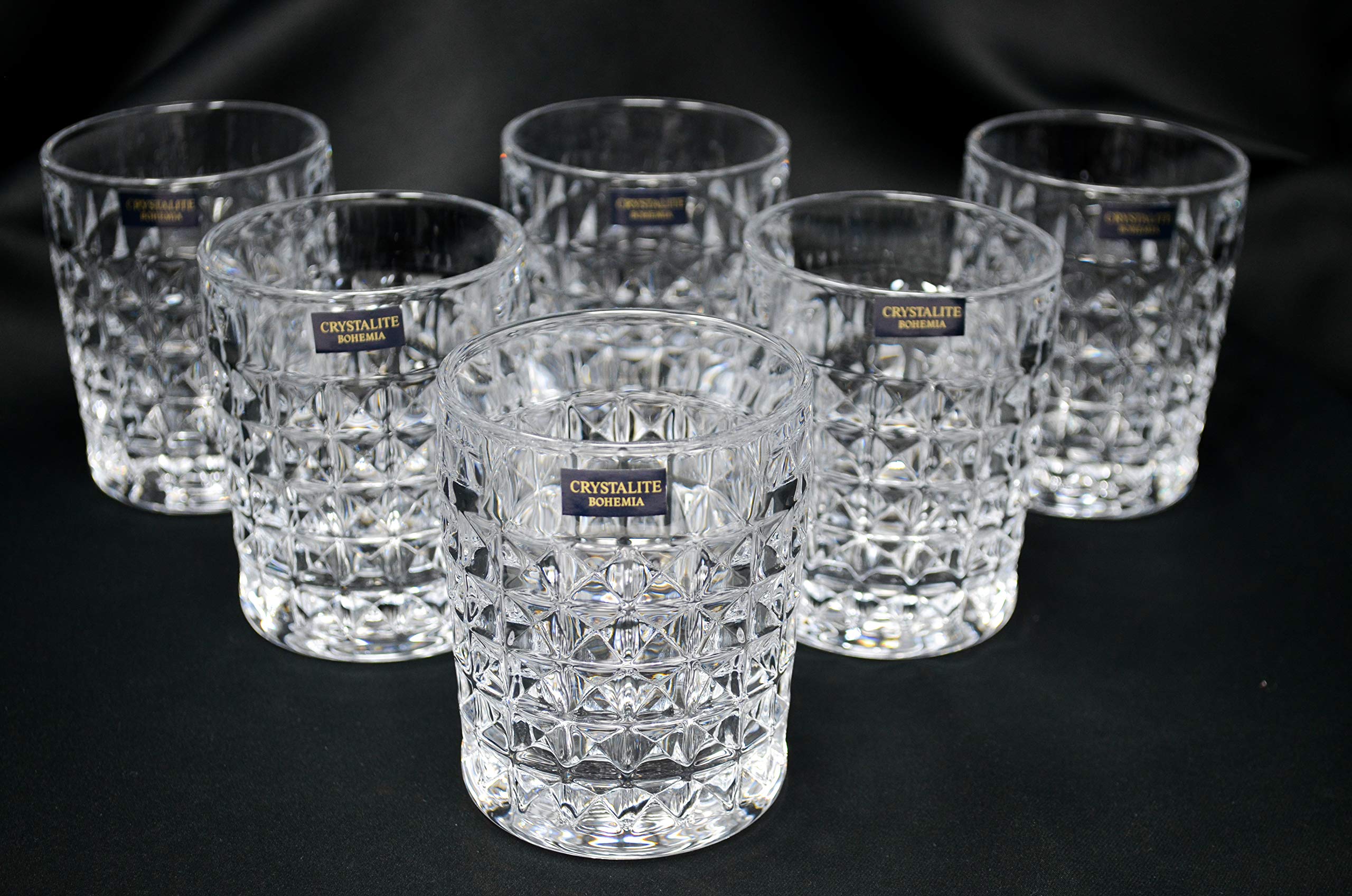 Premium Czech Crystal Glass Whiskey Decanter & Tumbler Set (1 Decanter + 6 Glasses) - 22oz & 8oz Old Fashioned Barware - Handcrafted Bohemia Glass for Whiskey Lovers - Perfect for Gifts, Home Bars & Cocktail Parties