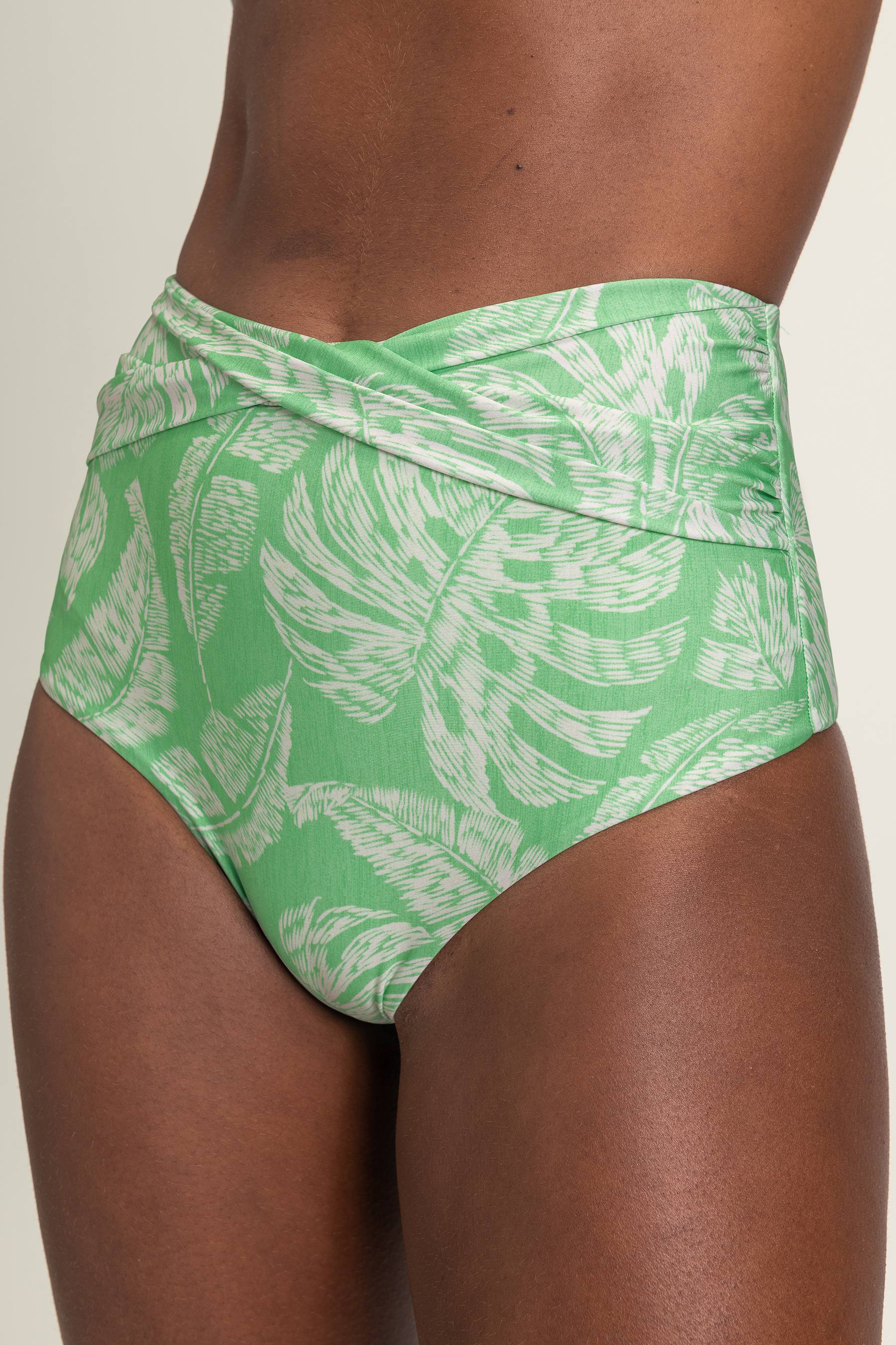 High Waist Bikini Bottom for Women - Cross Palm Design Swimwear - Perfect for Beach Vacation, Pool Party & Summer Getaways