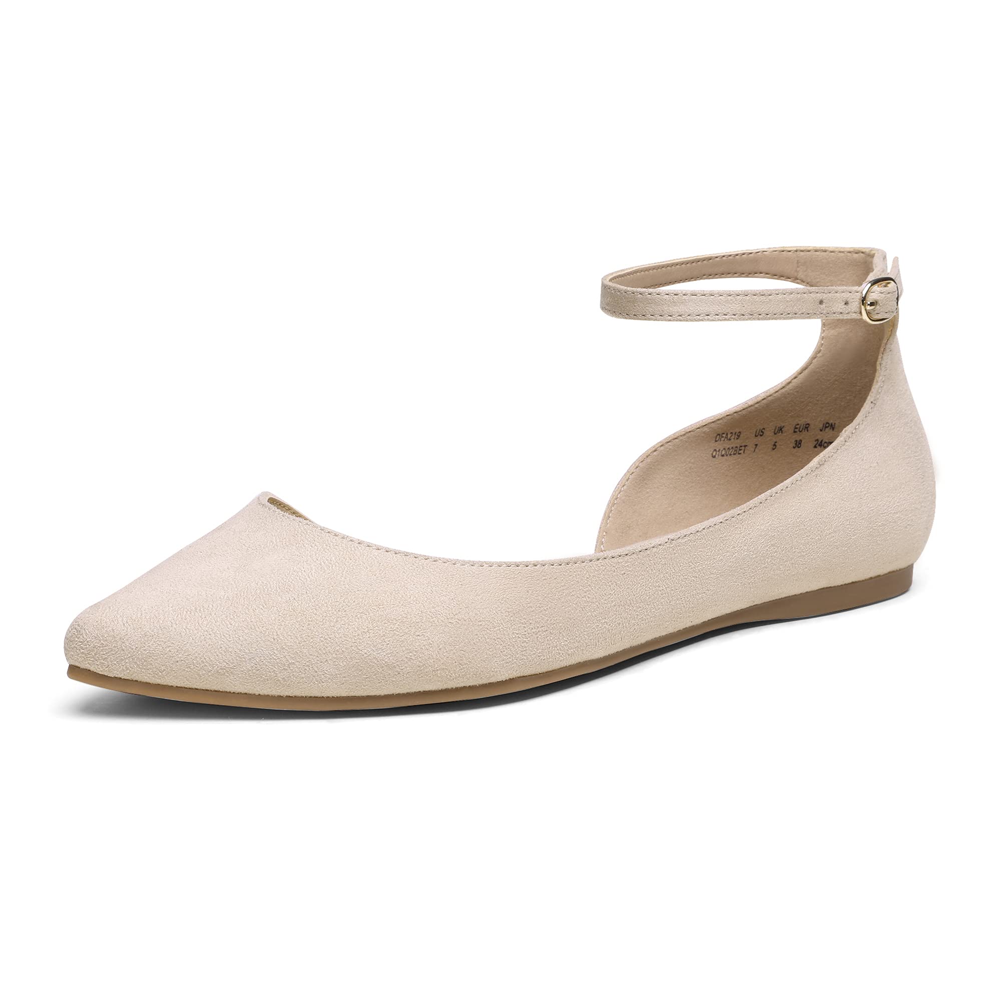 Dream Pairs Women's Comfortable Ankle Strap Ballet Flats - D'Orsay Dress Shoes for Women | Perfect for Work, Parties & Casual Outfits