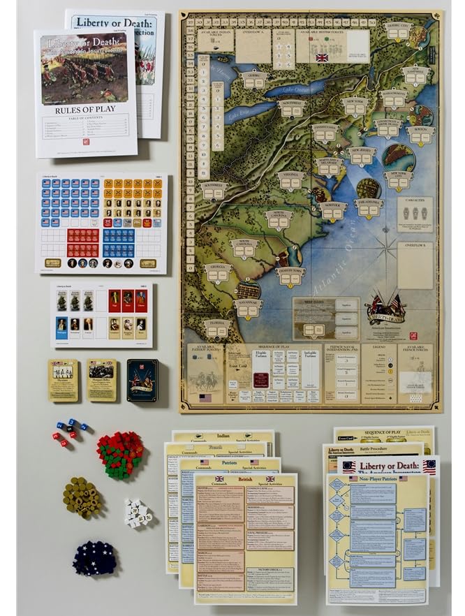 GMT Games Liberty or Death: American Insurrection - Revolutionary War Strategy Board Game for Adults & Teens - Perfect for Game Nights & History Enthusiasts