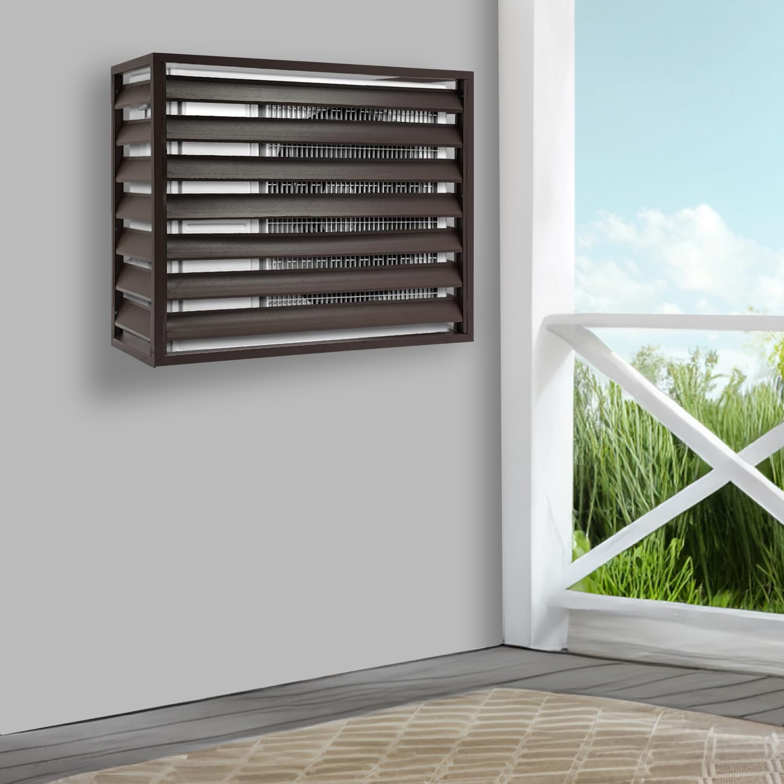 3-Panel Aluminum Alloy AC Unit Privacy Fence Cover - Conceal & Protect Outdoor Air Conditioner (43.31