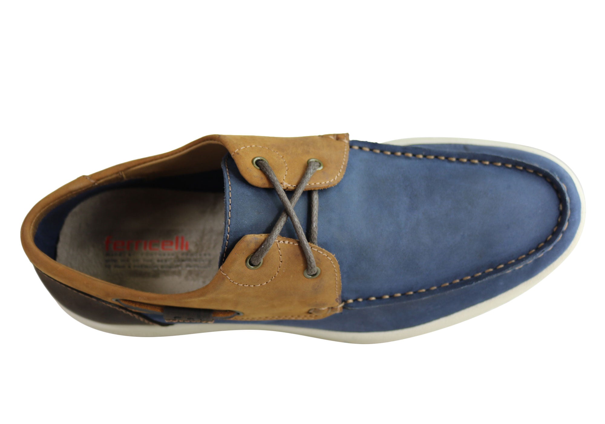 Ferricelli Men's Comfortable Cushioned Leather Lace-Up Casual Shoes - Perfect for Work, Walking & Everyday Wear