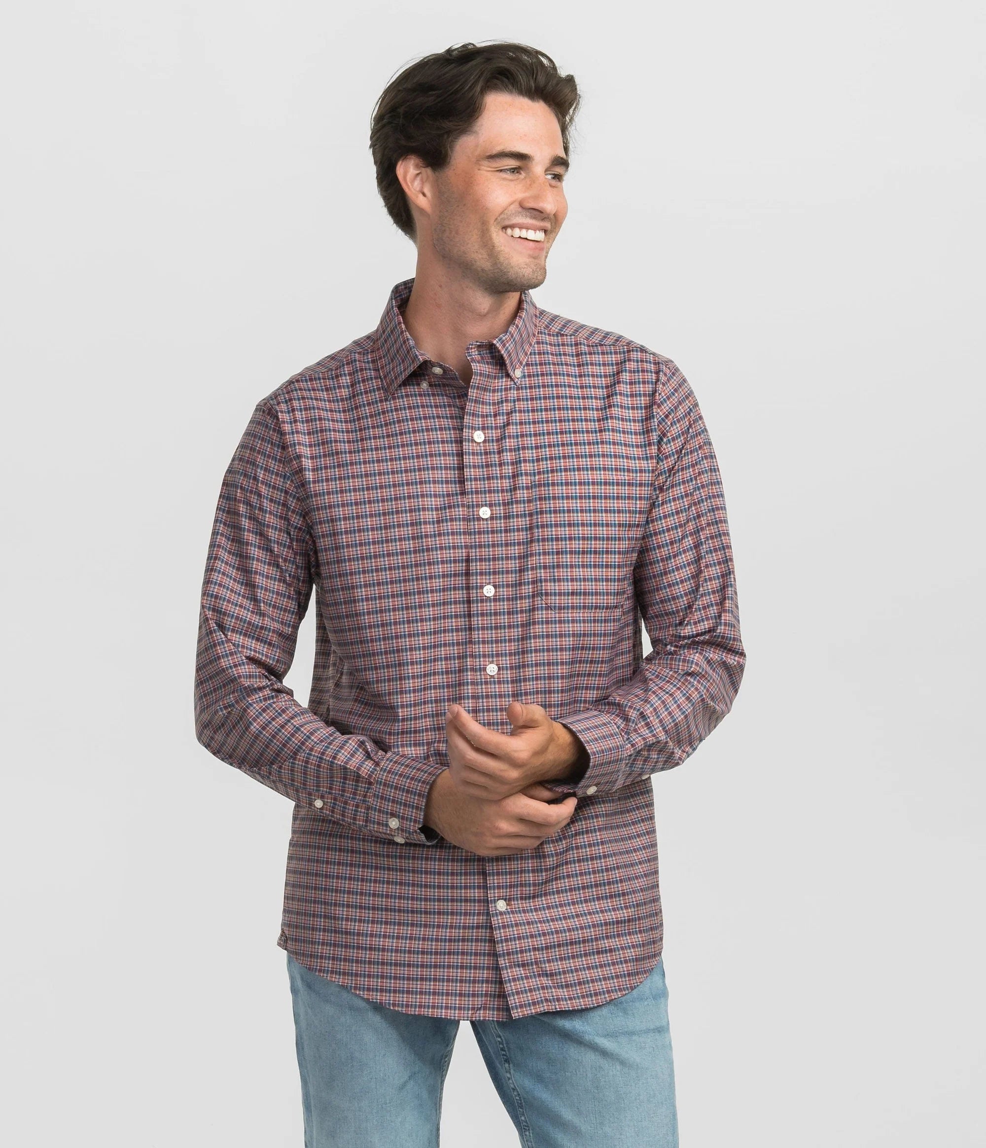 Southern Shirt Co. Carver Plaid Button Down Shirt for Men in Cinder - Casual & Business Wear, Perfect for Office, Dates & Outdoor Activities
