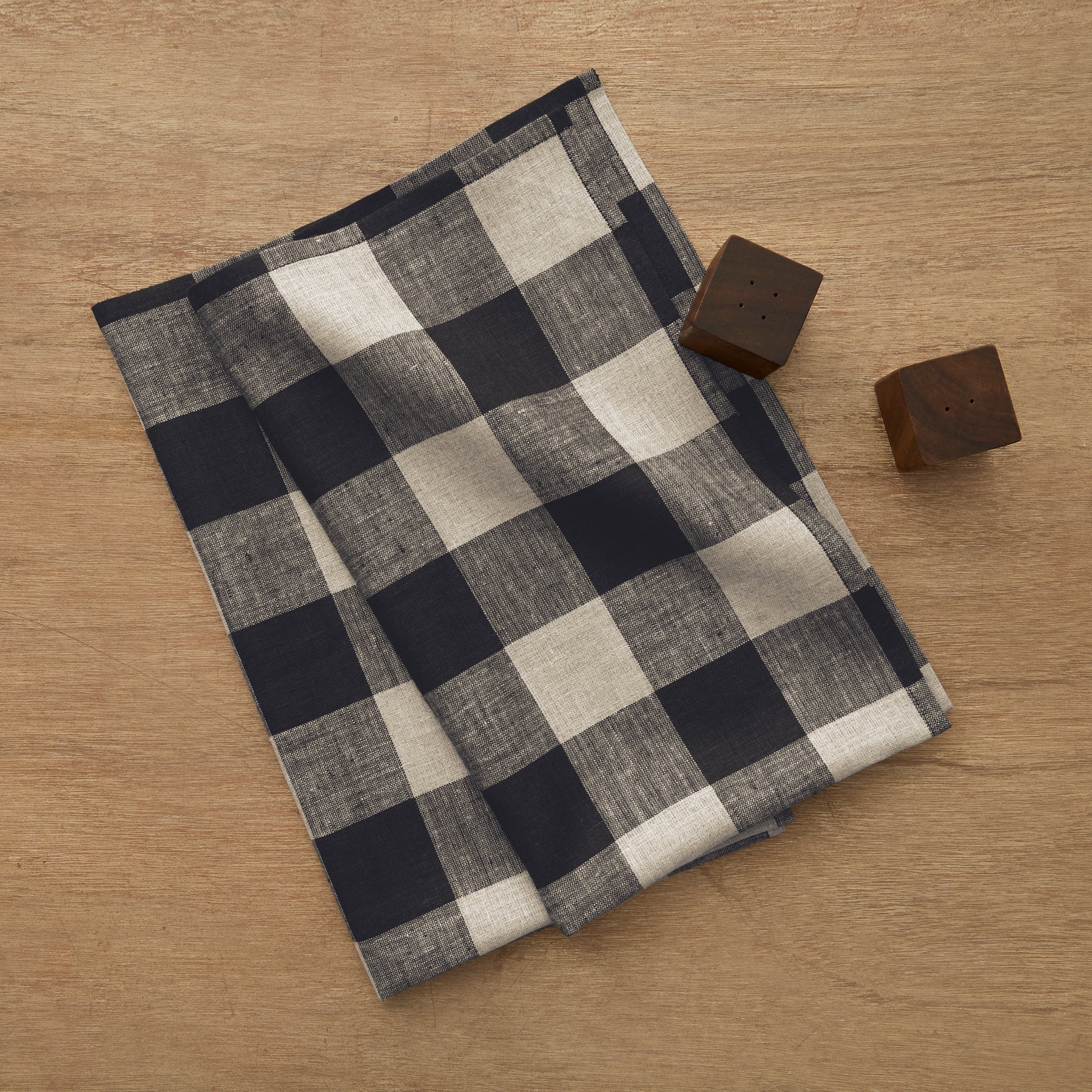 Buffalo Check Cotton Kitchen Towels Set of 2 - Absorbent & Durable Dish Cloths for Drying Dishes, Cleaning Countertops & Kitchen Decor - Red & Black Plaid Design