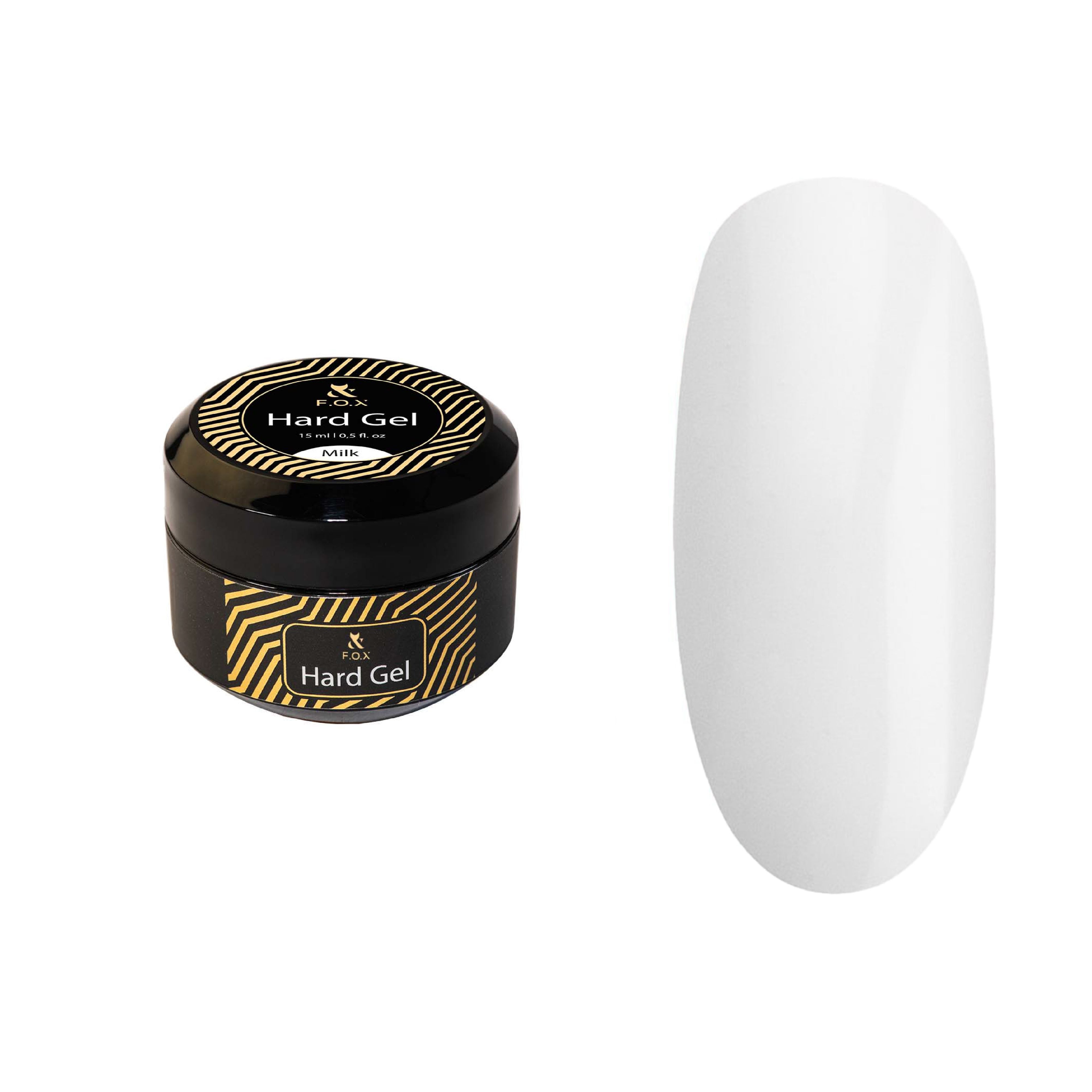 Premium F.O.X Hard Gel Cover Milk Nail Polish - 15ml for Long-Lasting Shine & Durability | Perfect for Manicures, Pedicures & Nail Art Designs