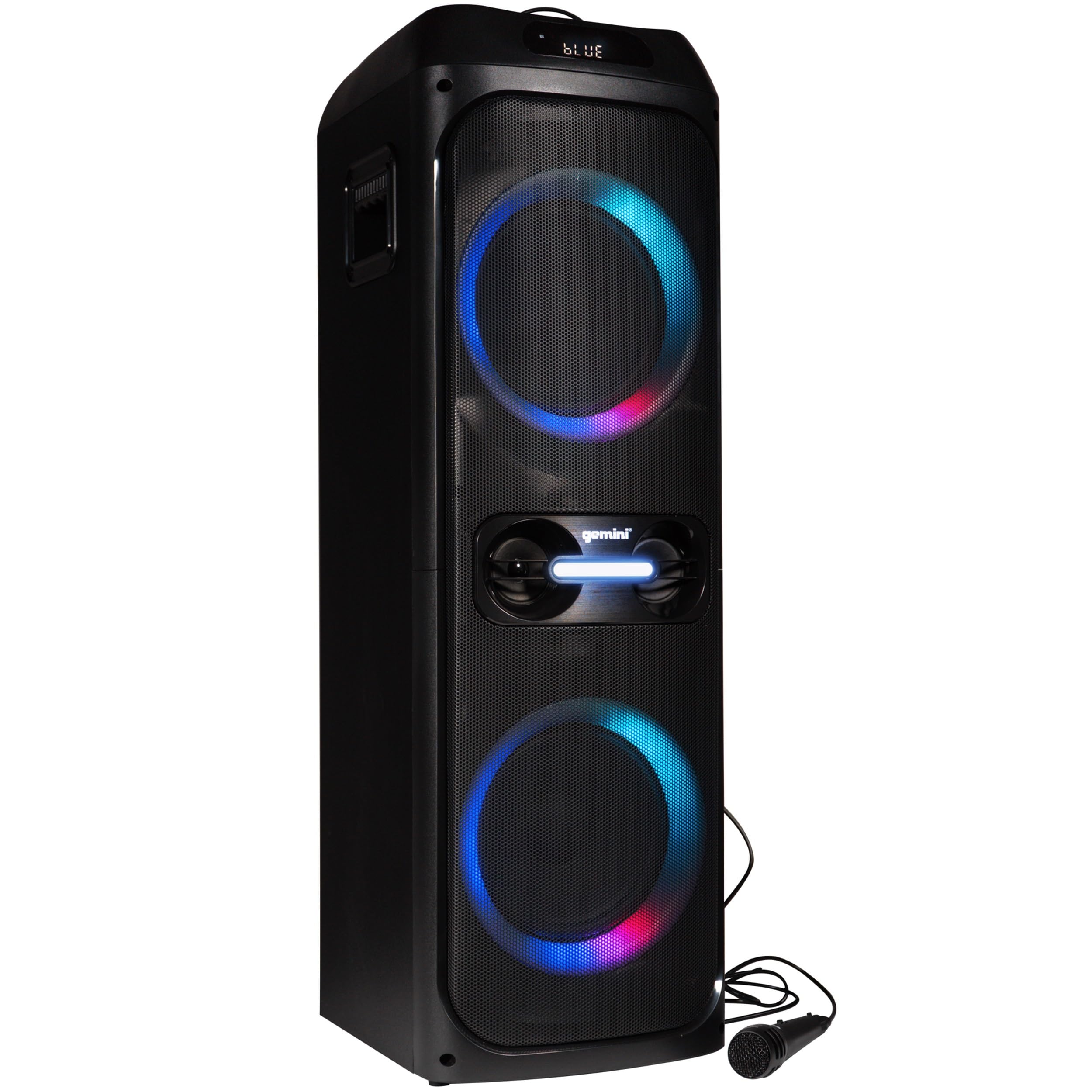Gemini Sound GHK-2800-4800W High Power Party Speaker with Deep Bass Boost, Colorful LED Lights & Voice-Changing Effects - Bluetooth Karaoke System with Wireless Microphone & Remote Control - Perfect for Home Parties, Outdoor Events & DJ Performances