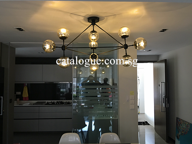 Elegant Modern Molecule Chandelier - Crystal Glass Ceiling Light Fixture for Dining Room, Living Room & Bedroom | Perfect for Home Decor & Interior Design