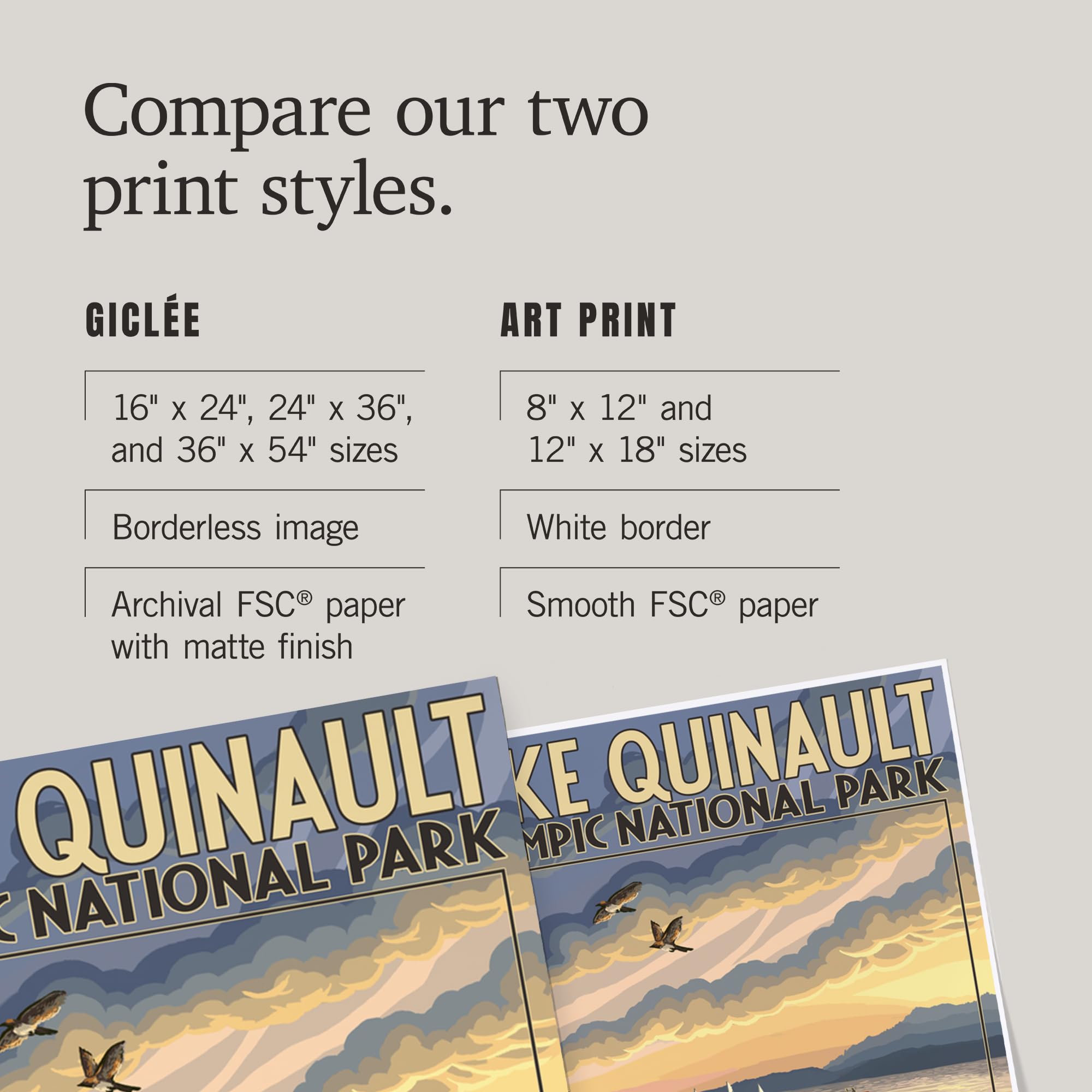 Lantern Press 16x24 Inch Giclee Art Print - Olympic National Park Washington Landscape with Lake Quinault - Perfect for Home Decor, Office Wall Art & Nature Lover Gifts