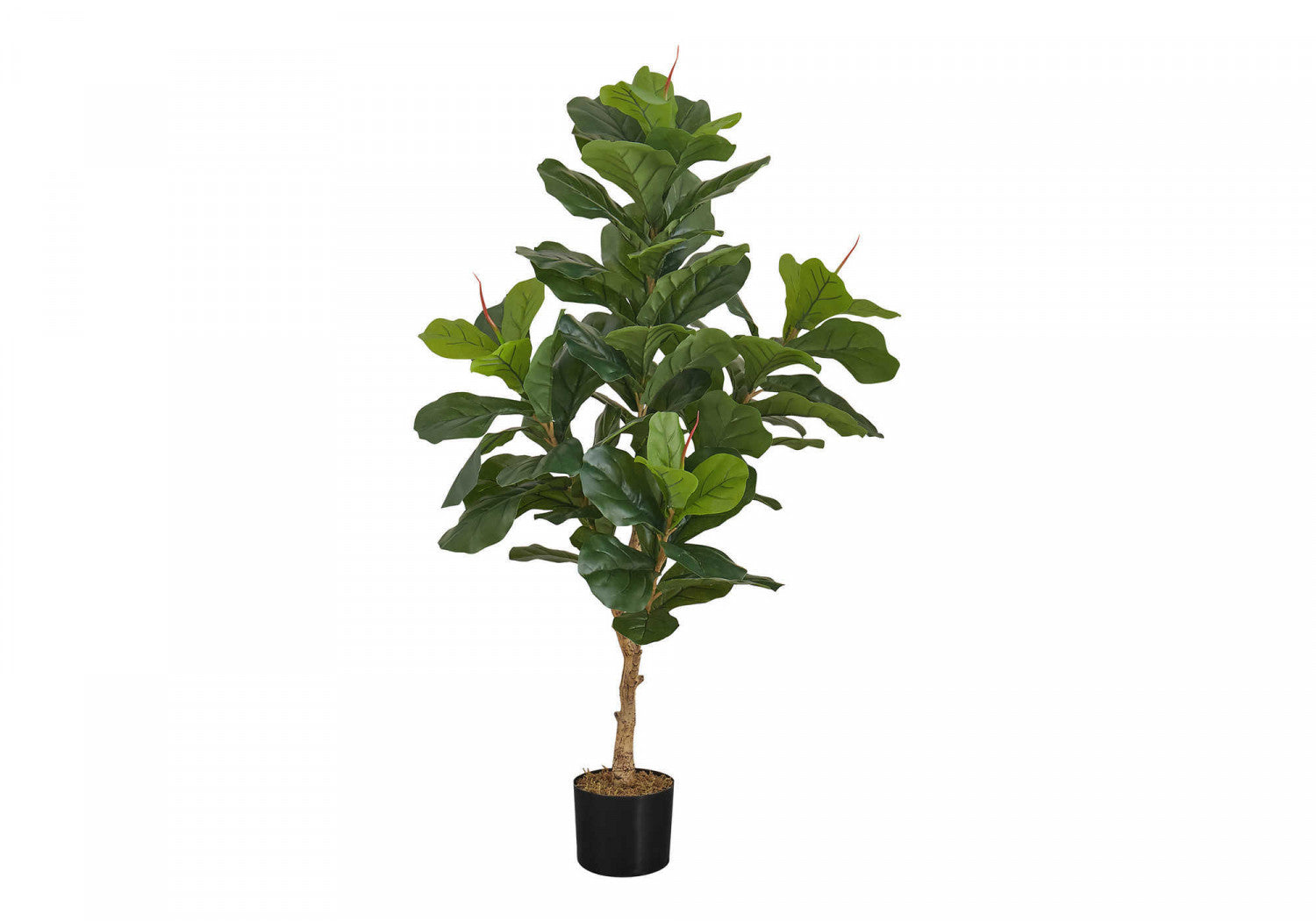 47 Inch Artificial Fiddle Leaf Fig Tree with 5 Black Pots - Realistic Green Faux Plant for Home Decor, Office, Living Room, Bedroom & Indoor Spaces