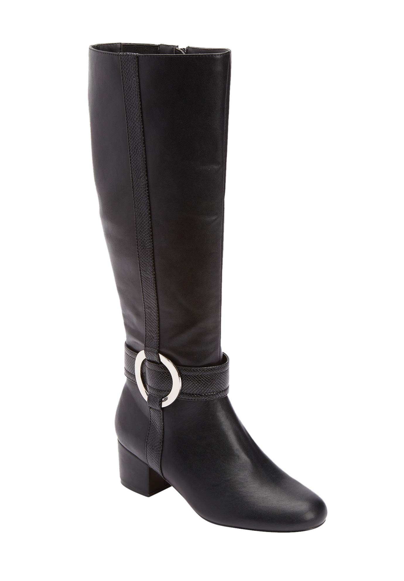 Comfortview Women's Wide Width The Vale Wide Calf Boots - Stylish & Comfortable Wide Calf Boots for Women with Wide Feet | Perfect for Work, Casual Wear & Winter Outfits