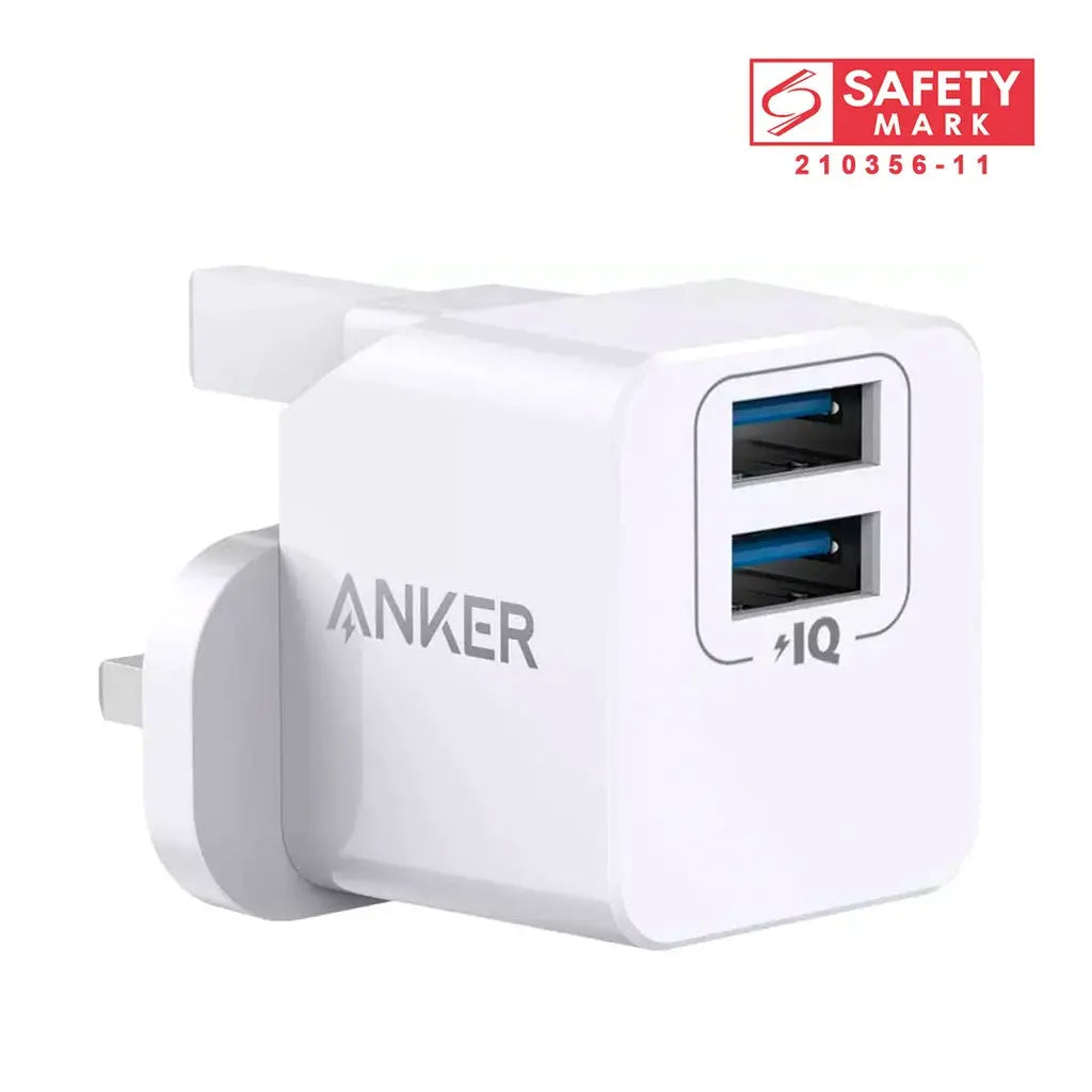 Anker PowerPort Mini 12W Dual Port USB Wall Charger (A2620) - Fast Charging for iPhone, Android, iPad & More - Perfect for Travel, Home & Office Use