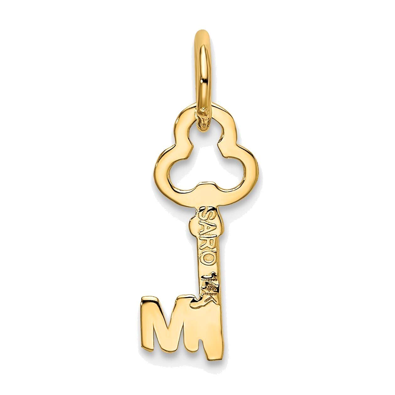 14K Yellow Gold Letter M Key Charm Necklace - Personalized Initial Jewelry for Women, Gifts for Her - Perfect for Birthdays, Anniversaries & Everyday Wear