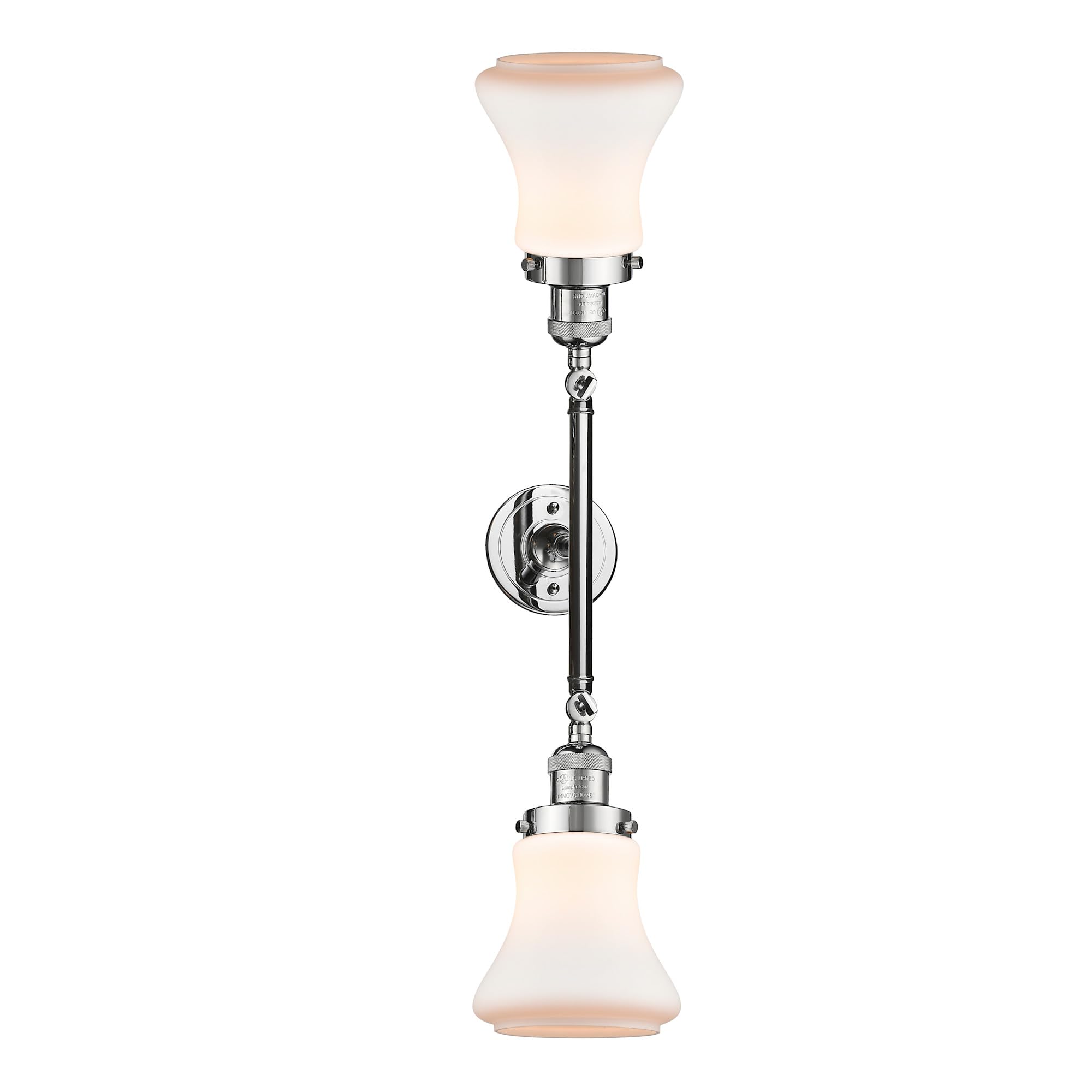 Innovations 208-PC-G191 2-Light Bathroom Vanity Light Fixture in Polished Chrome - Perfect for Modern Bathroom & Powder Room Lighting
