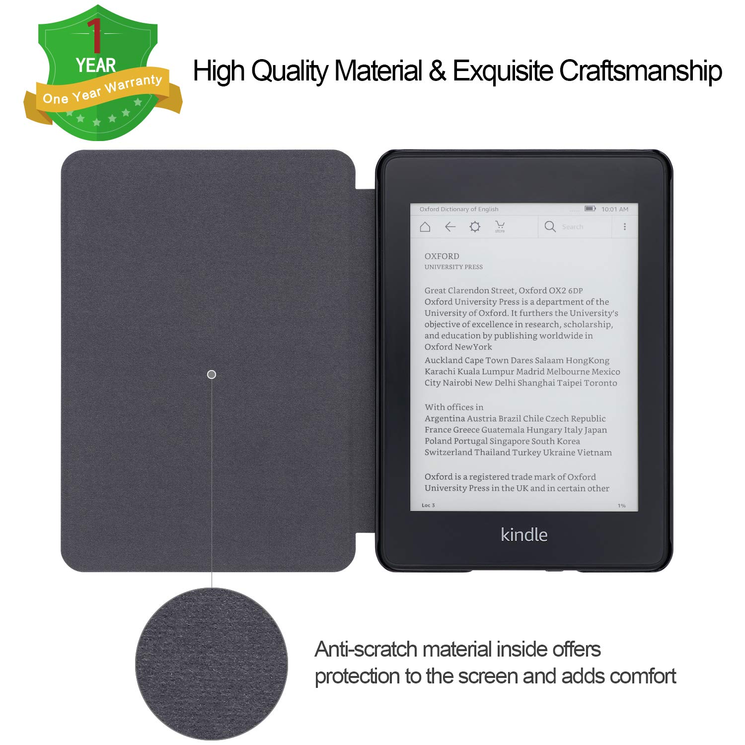 WALNEW Slim PU Leather Case for Kindle Paperwhite 10th Generation (2018 Model) - Auto Wake/Sleep Cover | Compatible with All-New Kindle Paperwhite 10th Gen (Model PQ94WIF) | Lunar Eclipse Design | Perfect for Reading, Travel & Daily Protection
