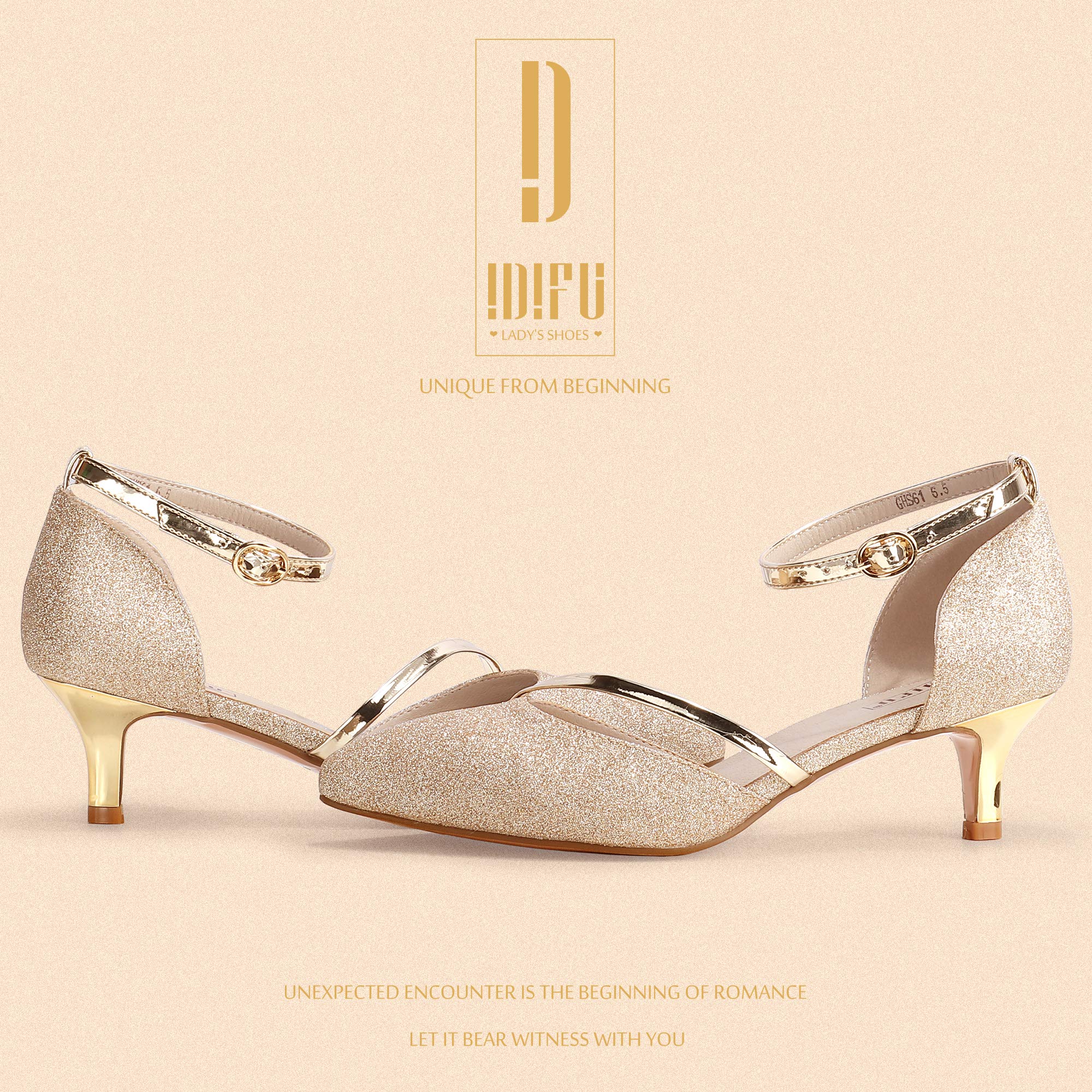 IDIFU Women's IN2 Maxine Low Kitten Heels - Elegant Closed Toe Dress Pumps for Wedding, Evening & Formal Occasions - Perfect for Brides, Prom & Special Events