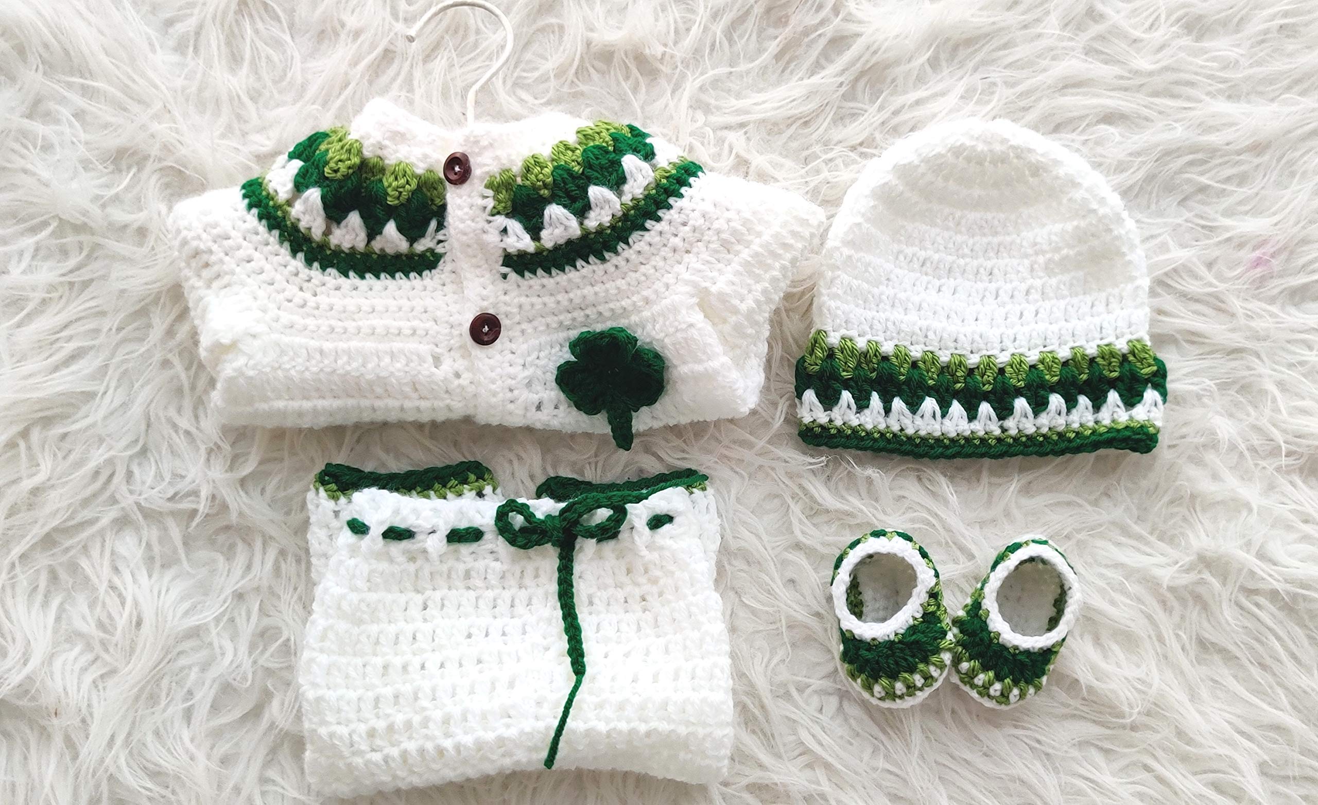St. Patrick's Day Outfit for Babies - Leprechaun Sweater & Irish Cardigan Set with Pants | Unisex Green Holiday Costume for Infants & Toddlers | Perfect for St. Patty's Day Celebrations, Irish-Themed Parties & Photo Shoots