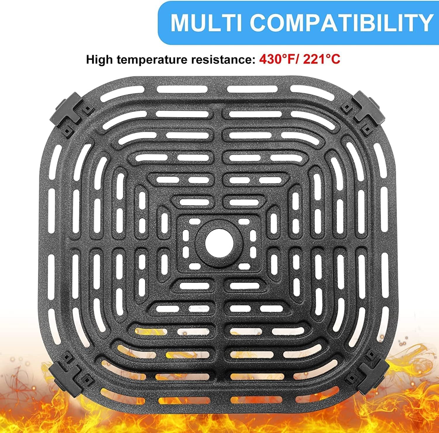 Upgraded Silicone Rubber Legs & Bumpers for Bella Pro Series 8QT Digital Air Fryer - Non-Slip Feet Pads, Spacers & Stoppers for 8QT Square Air Fryer - Perfect for Kitchen Counter Protection & Stability