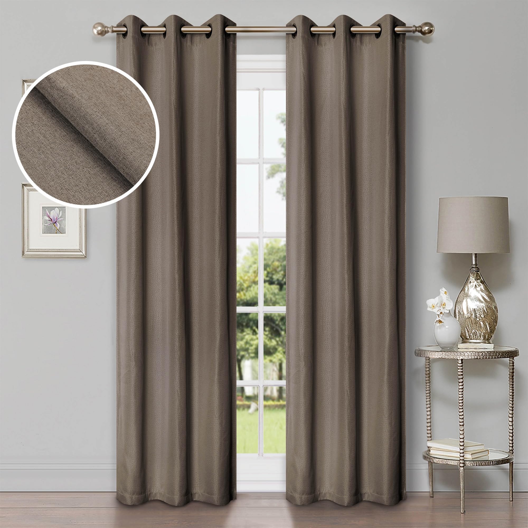 Premium Blackout Curtains for Bedroom & Living Room - 2 Pack Thermal Insulated Room Darkening Drapes (42