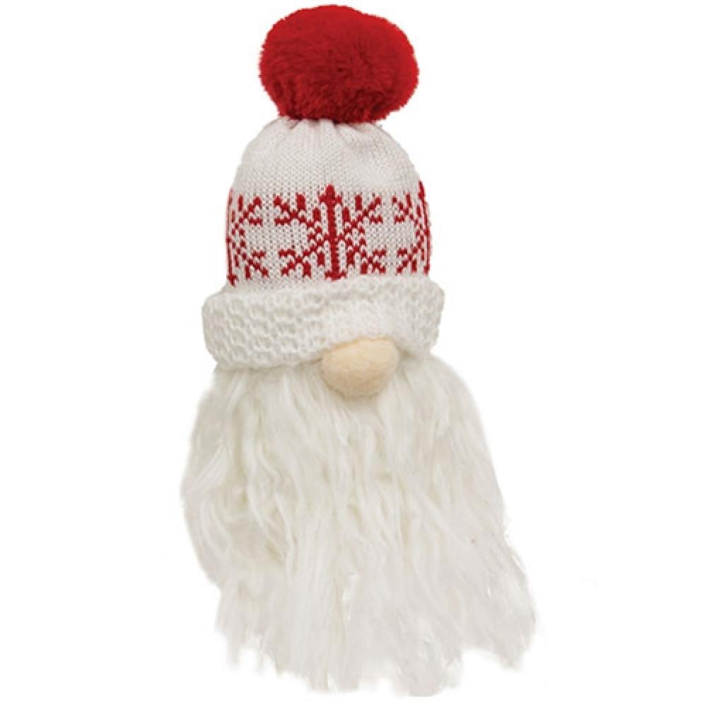 Red & White Snowflake Beanie Gnome Hat - Festive Christmas Winter Knit Cap for Men Women - Perfect for Holiday Parties, Gift Giving & Outdoor Activities