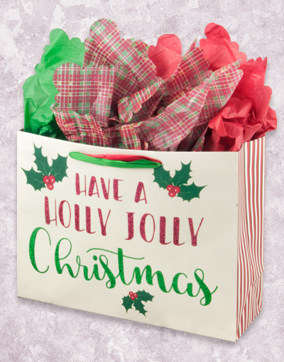 Festive Christmas Gift Bags - Bulk Holiday Party Favor Bags for Xmas Presents, Stocking Stuffers & Office Celebrations