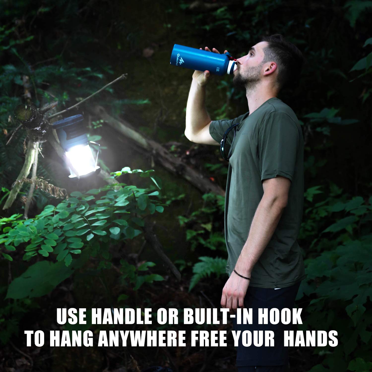 1500 Lumen LED Camping Lantern - Battery Powered COB Light with 4 D Batteries Included | Perfect for Outdoor Camping, Hiking, Emergency Kits & Power Outages