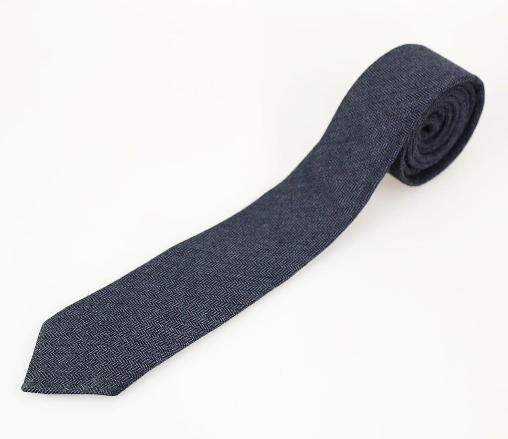 Cavani Martez Navy Blue Tweed Tie Set for Men - Premium Silk Necktie & Pocket Square Set - Perfect for Weddings, Business Meetings & Formal Events