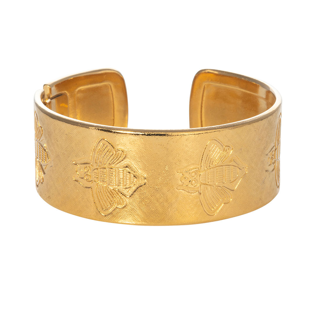 Goldbug Collection Bee Mine Cuff Bracelet - Dainty Gold Bee Charm Adjustable Bangle for Women - Perfect for Valentine's Day, Mother's Day & Everyday Wear
