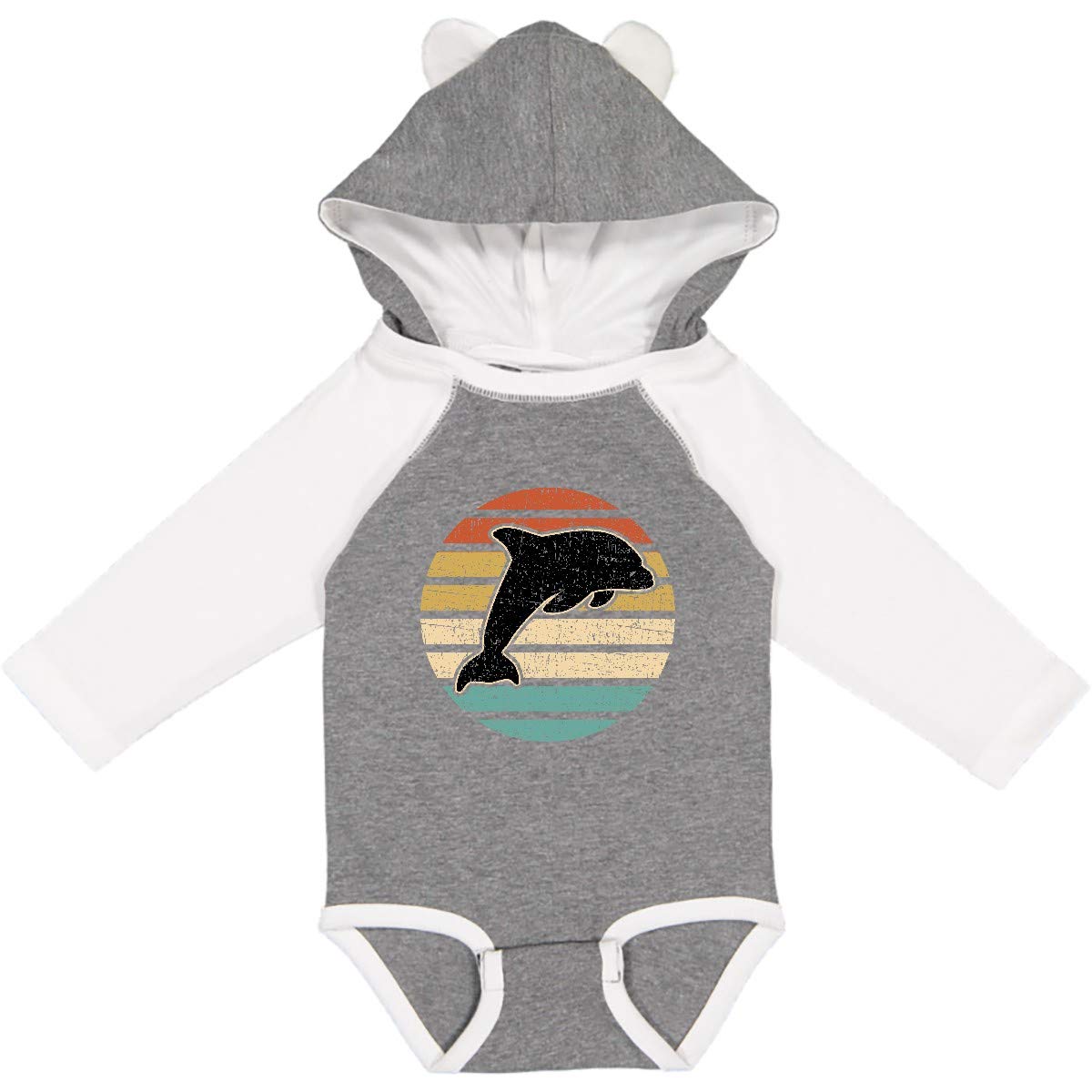 Inktastic Cute Dolphin Beach Vacation Long Sleeve Baby Bodysuit - Perfect for Beach Trips, Summer Outings & Family Photos