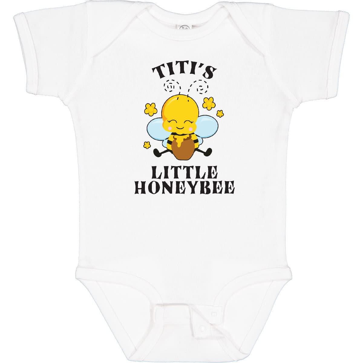 Inktastic Cute Bee Titi's Little Honeybee with Stars Baby Bodysuit - Adorable Infant Onesie for Boys & Girls - Perfect for Playdates, Baby Showers & Family Photos