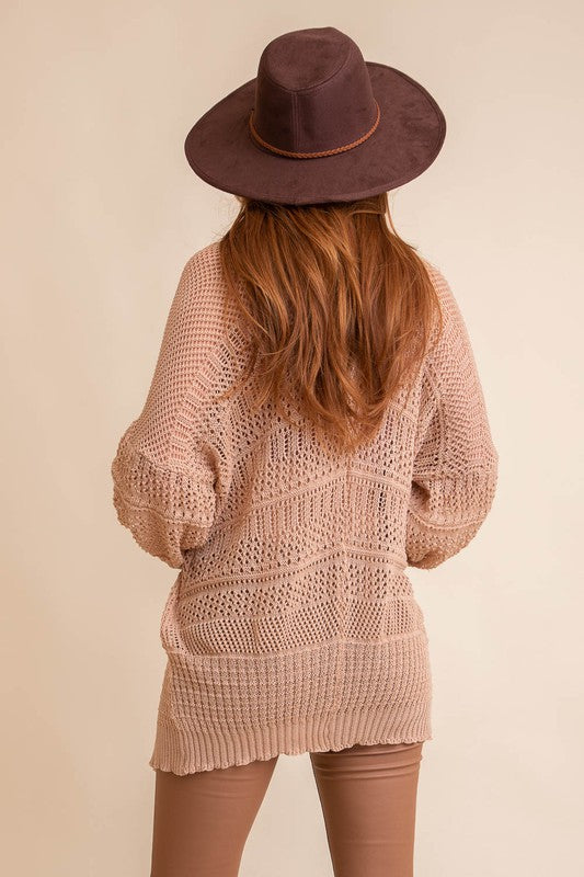 Lightweight Summer Knit Netted Cardigan for Women - Breathable Open Front Cover Up - Perfect for Beach, Vacation & Casual Outfits