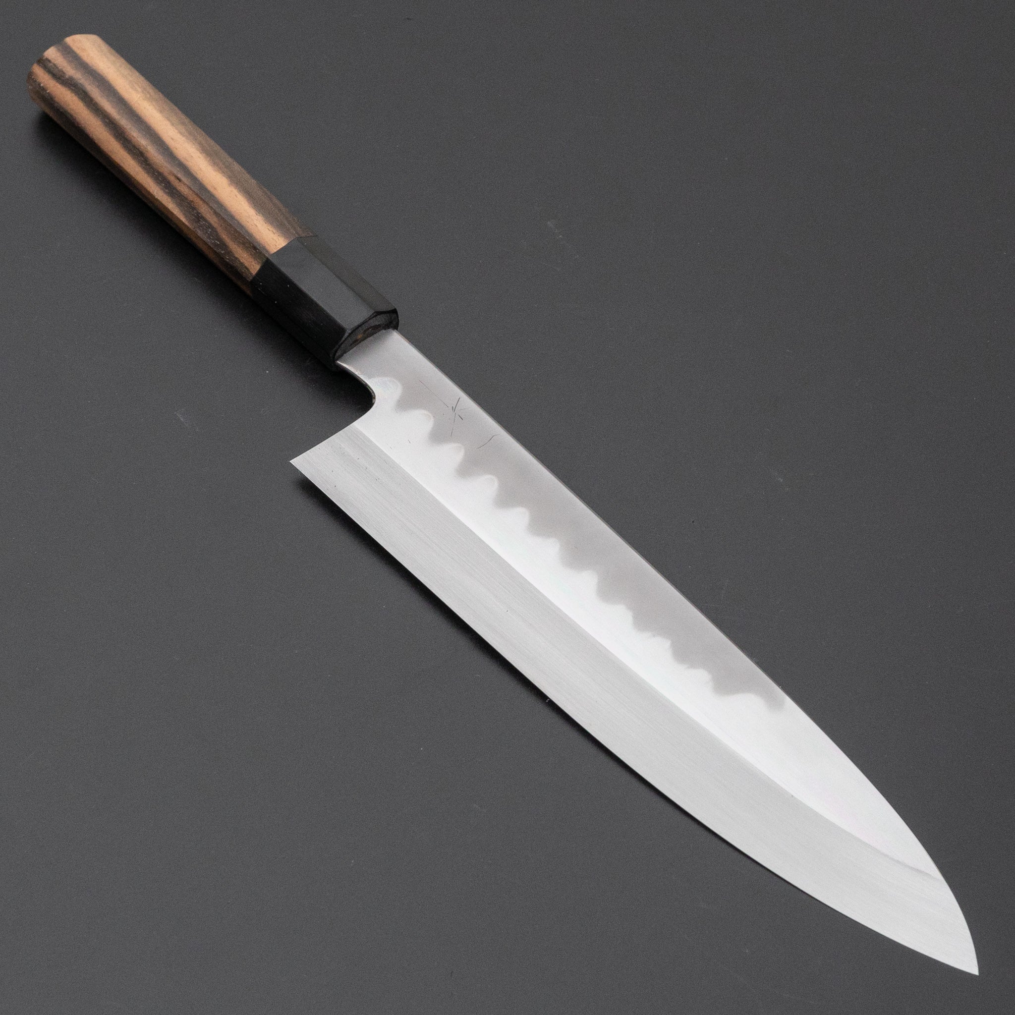 Hitohira Togashi Kyuzo White #1 Hakumon Mizu Honyaki Gyuto 240mm Japanese Chef Knife - Kurokaki Persimmon Handle (#095 with Saya) - Perfect for Sushi, Sashimi & Precision Cutting