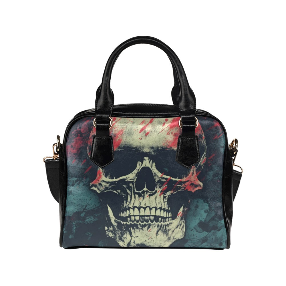Gothic Grunge Skull Print Crossbody Shoulder Bag for Women - Edgy Punk Fashion Accessory for Concerts, Parties & Everyday Use